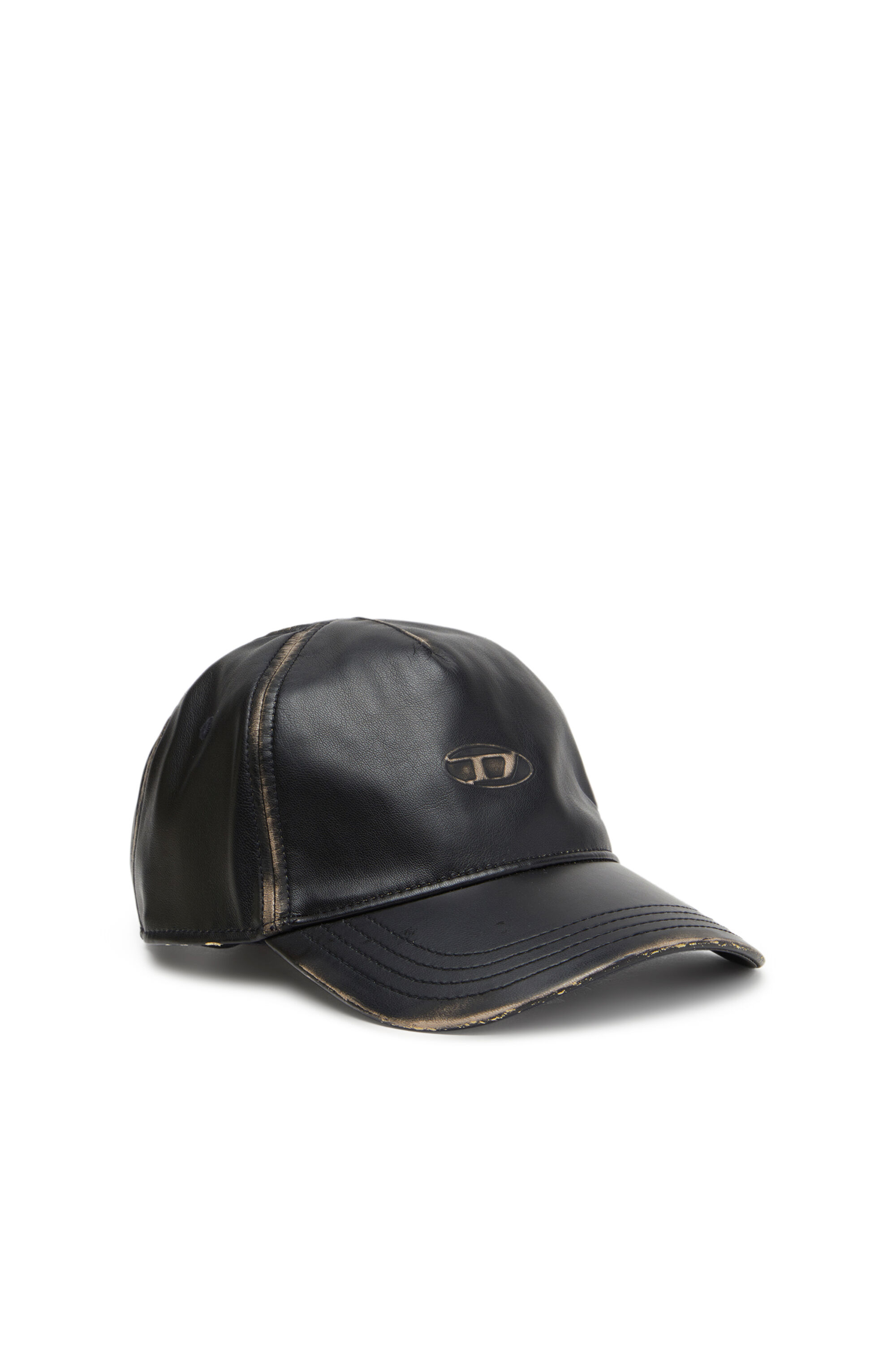 Diesel - C-HEATHER, Cappello da baseball effetto pelle Uomo in Nero - 1