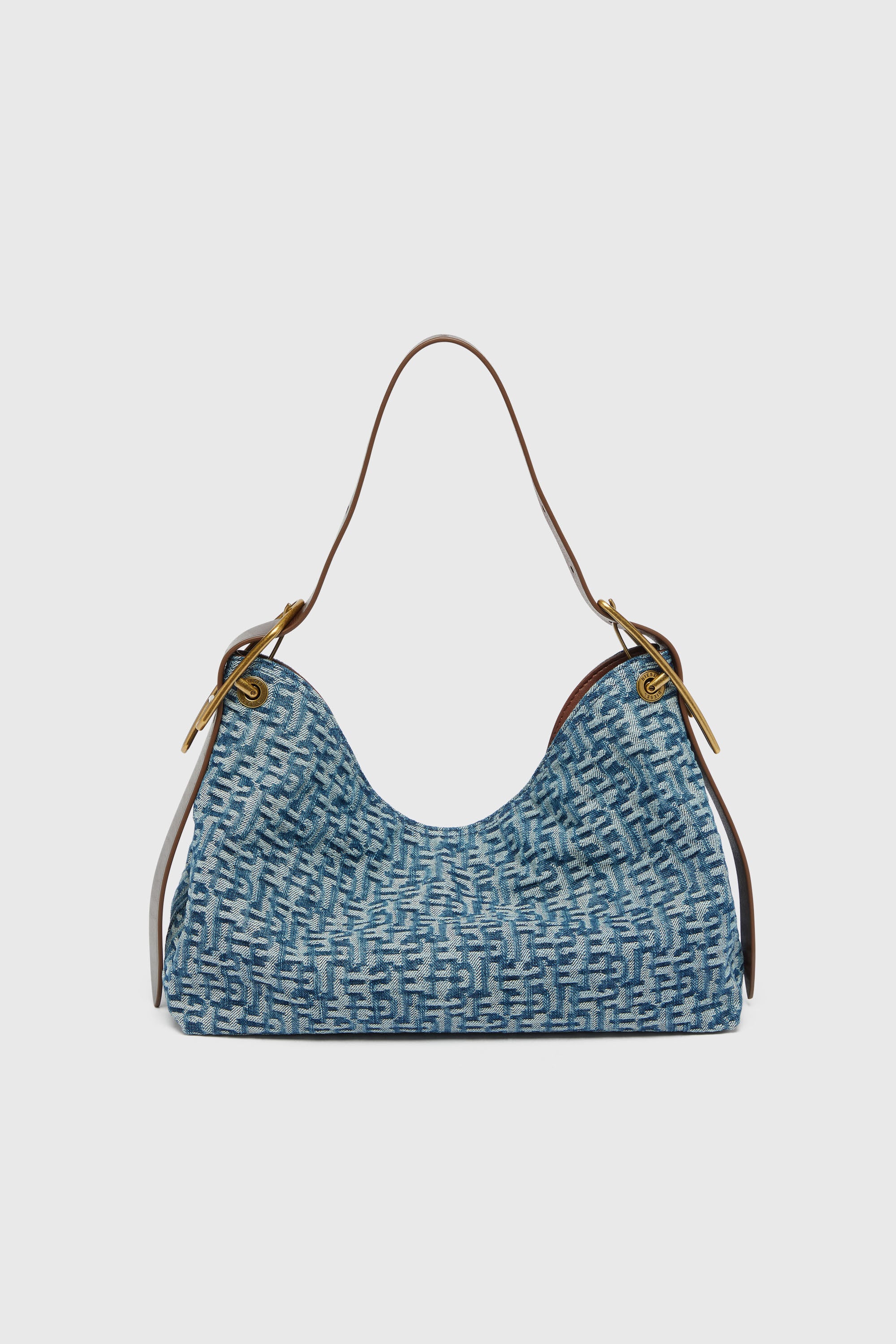Diesel - D-LINE HOBO S, Woman's D-Line-Shoulder bag in monogram denim in Blue - 3