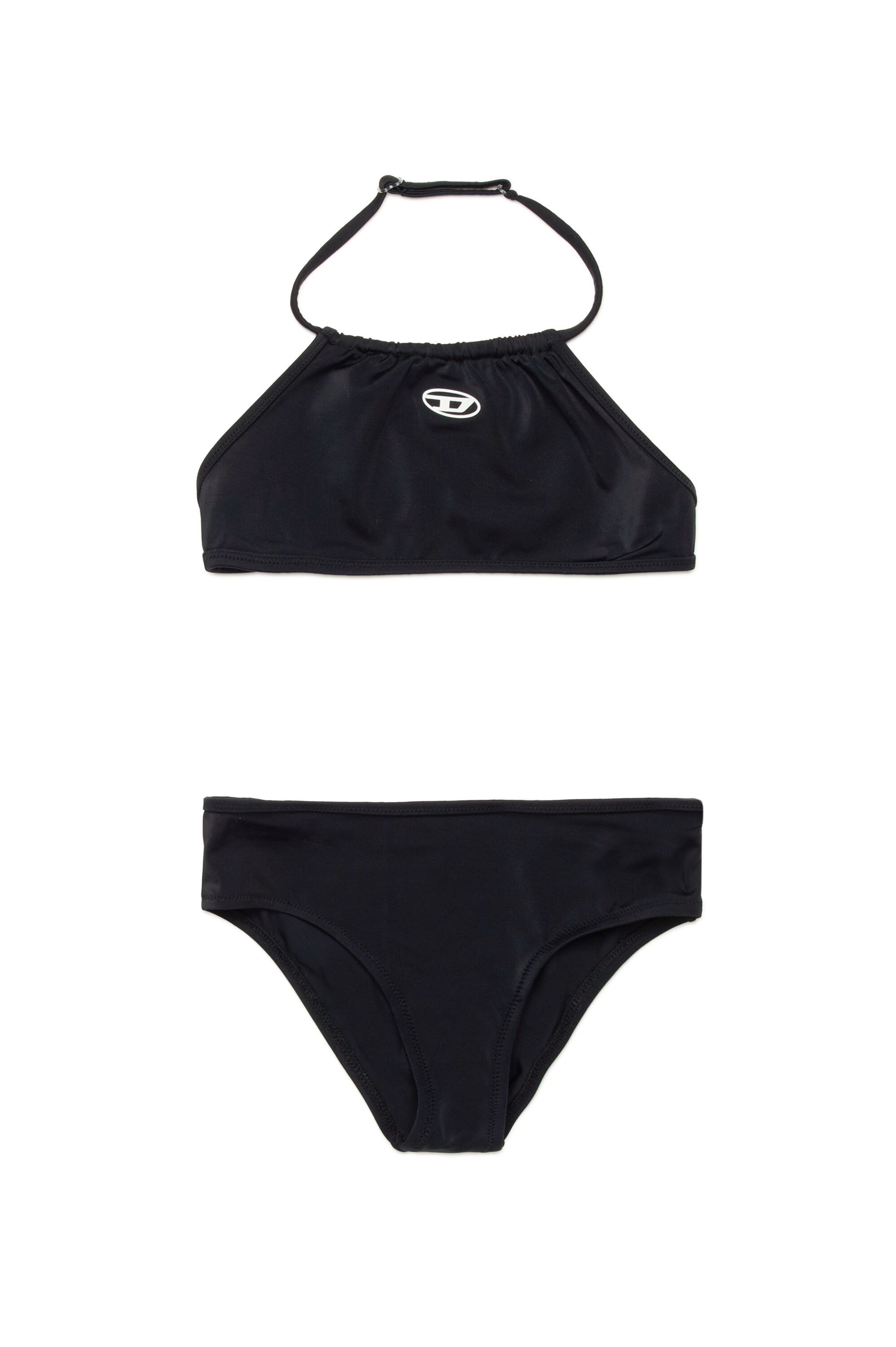 Diesel - MLEAX, Bikini con allacciatura dietro al collo con logo Oval D Donna in Nero - 1