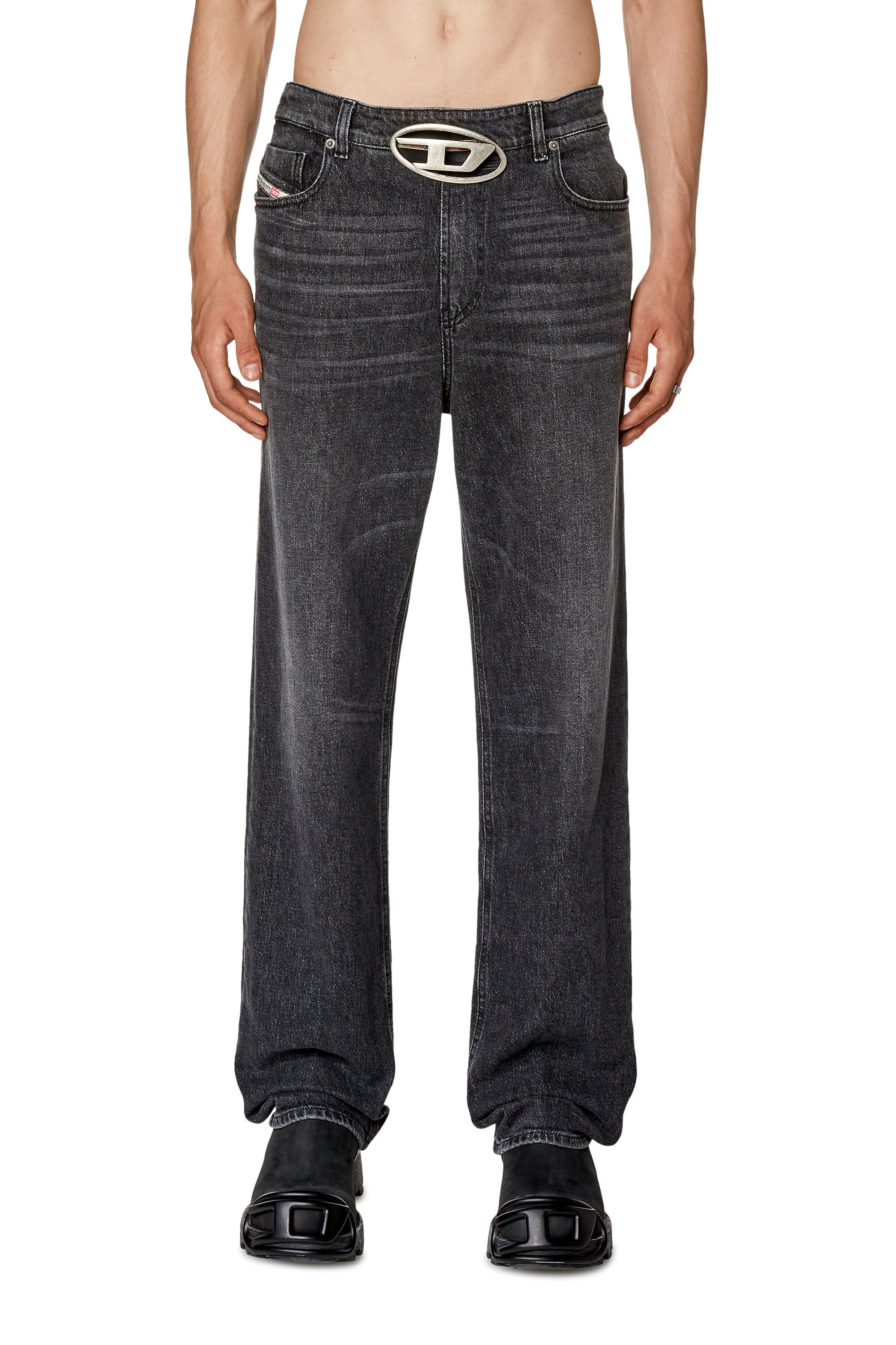 1955 D Rekiv 0CKAH Uomo Jeans Straight Nero Grigio scuro Diesel