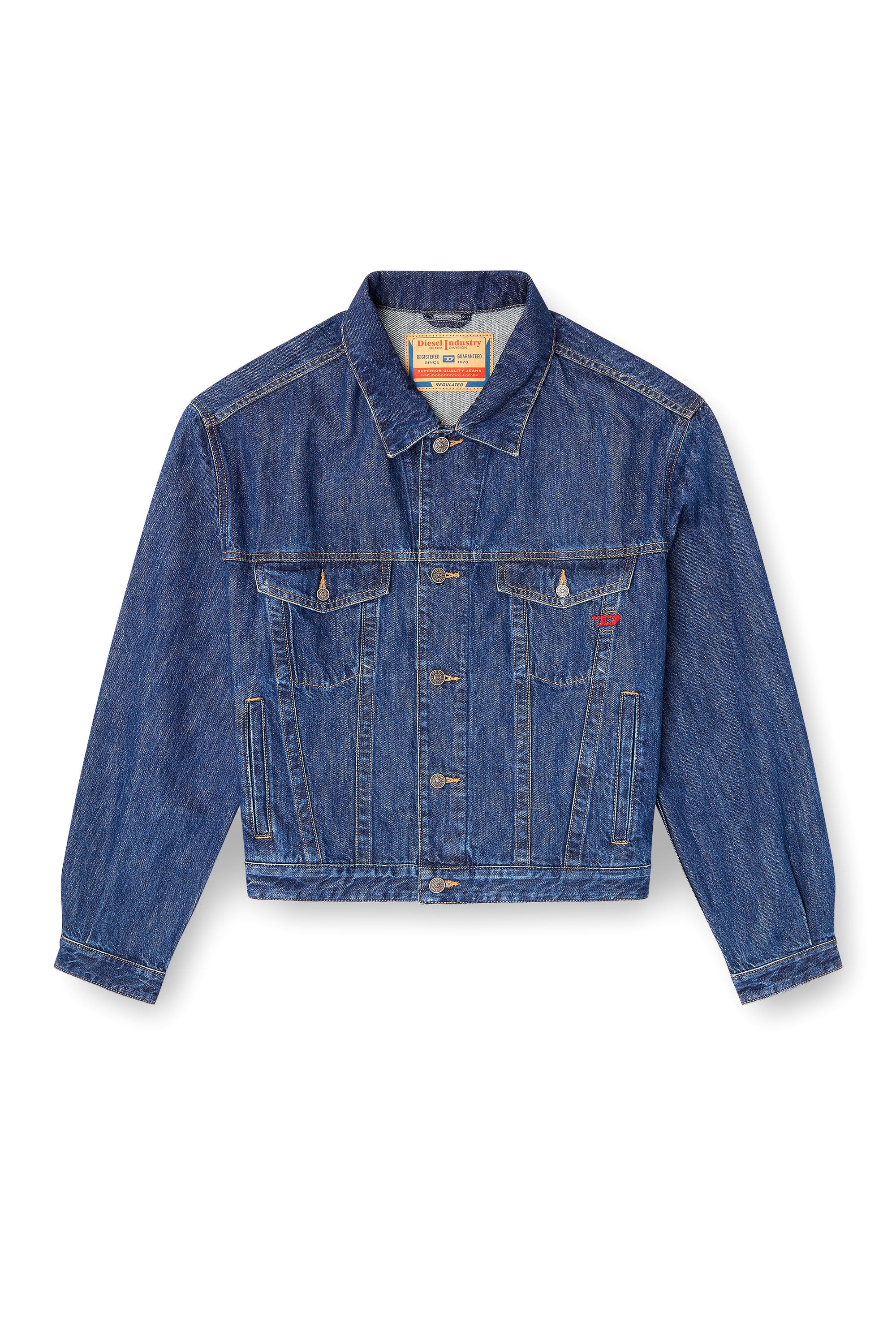 Diesel - D-RANGER, Giacca trucker in denim Uomo in Blu - 2