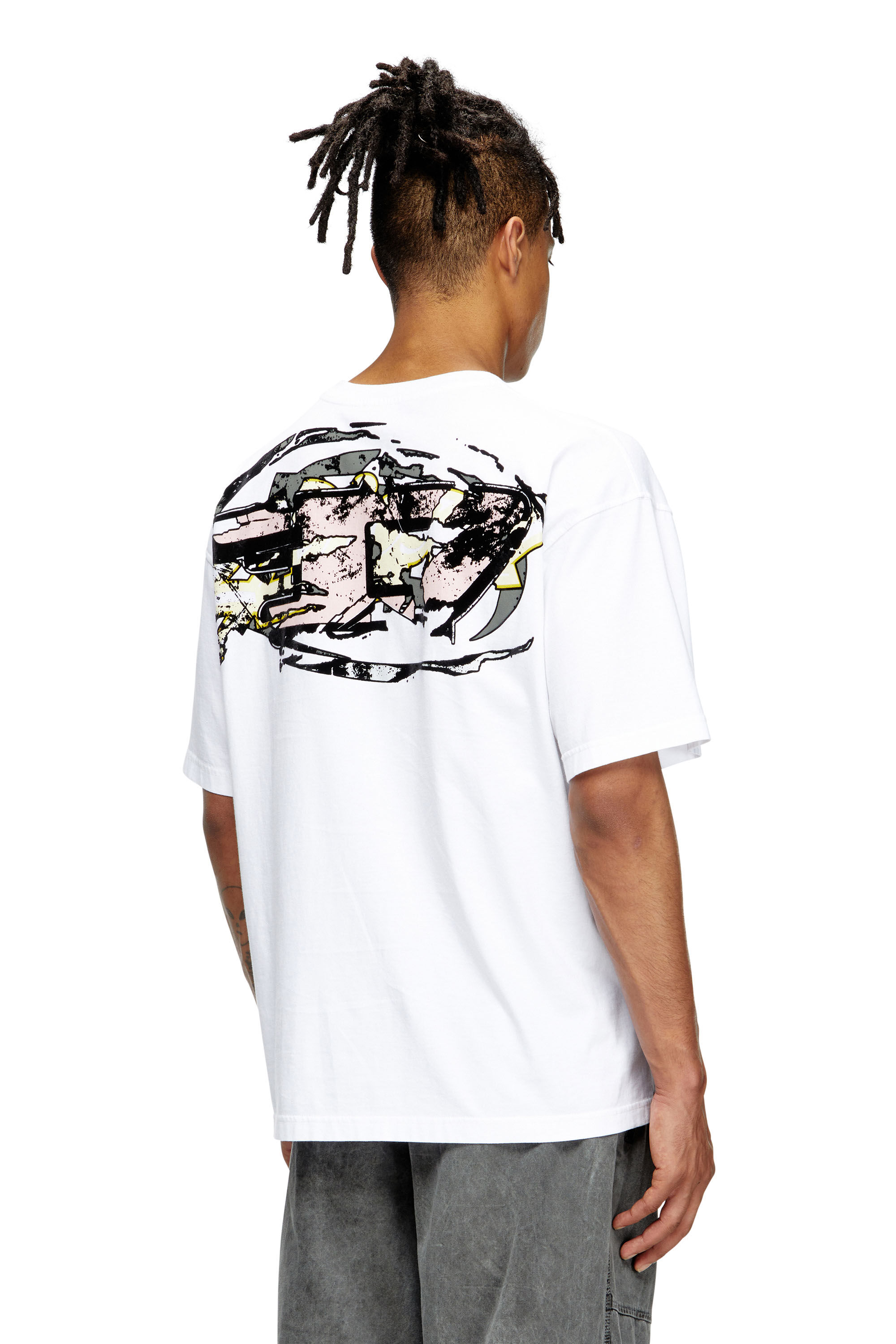 Diesel - T-BOXT-T24, T-shirt con logo Oval D Uomo in Bianco - 4