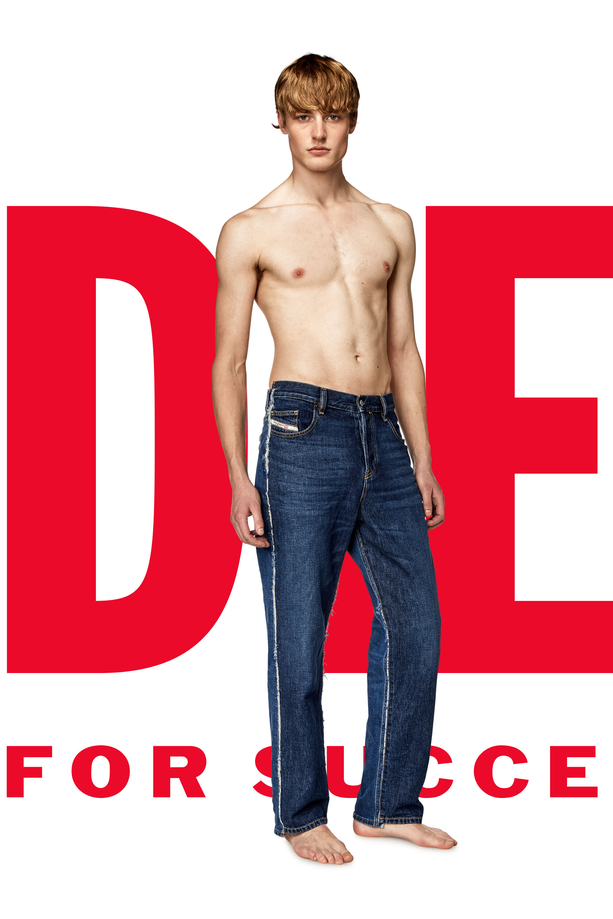 Diesel - Straight Jeans Dieseloves 03 09K47, Blu medio - Image 1