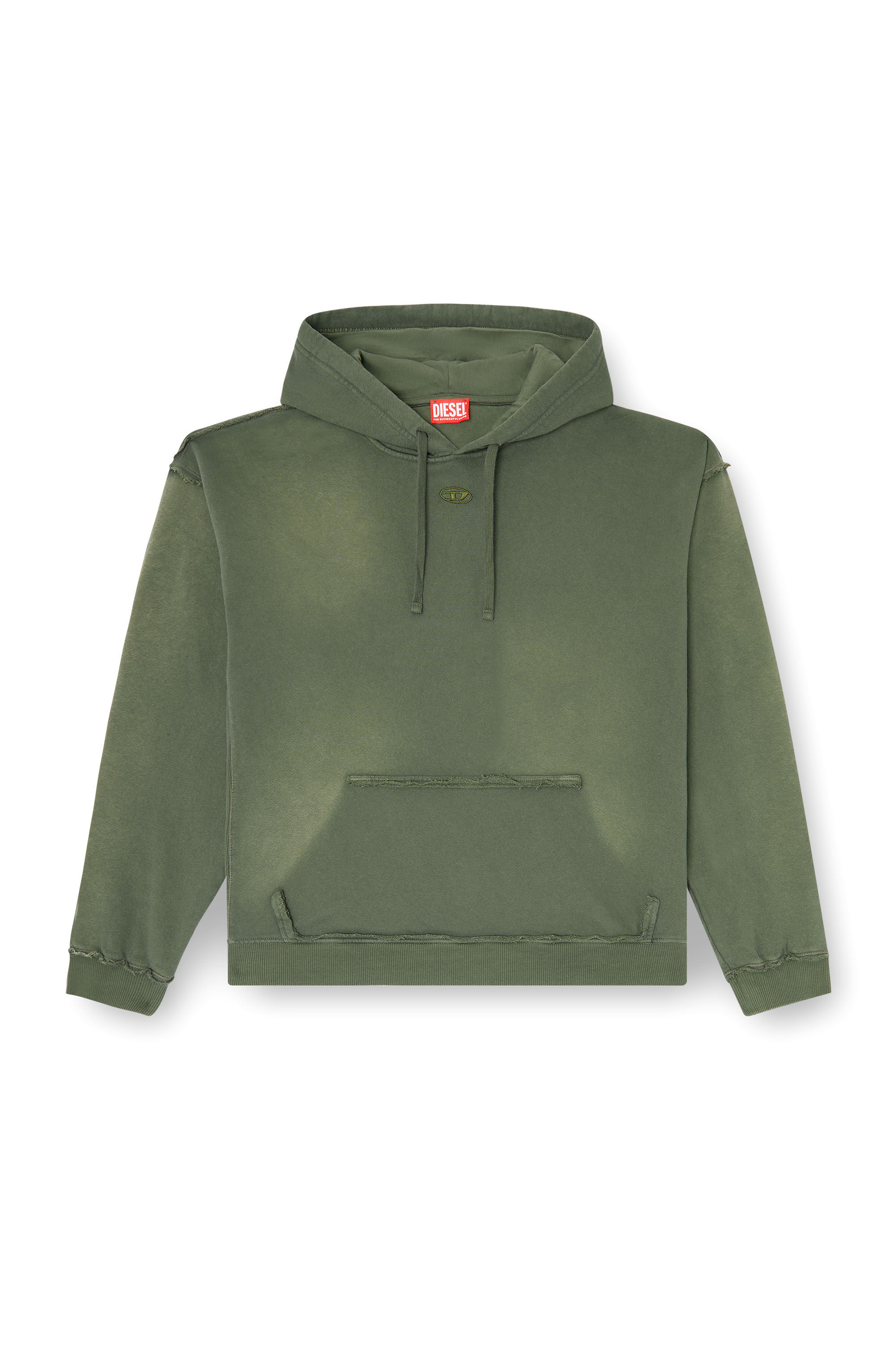 Diesel - S-POCK-HOOD, Hoodie in cotone faded con dettagli sfrangiati Uomo in ToBeDefined - 2
