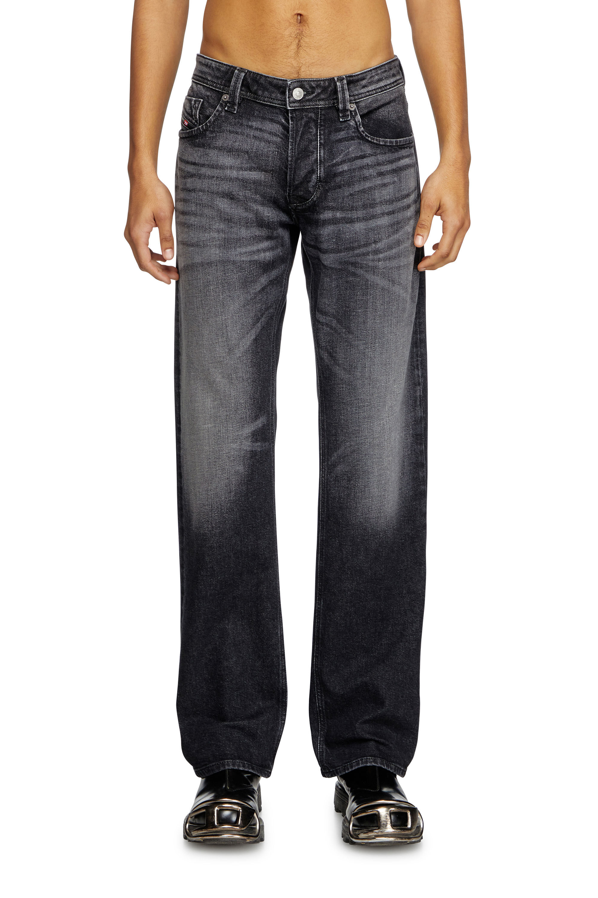 Diesel - Regular Jeans 1985 Larkee 09L52 Uomo, Nero/Grigio scuro - Image 3
