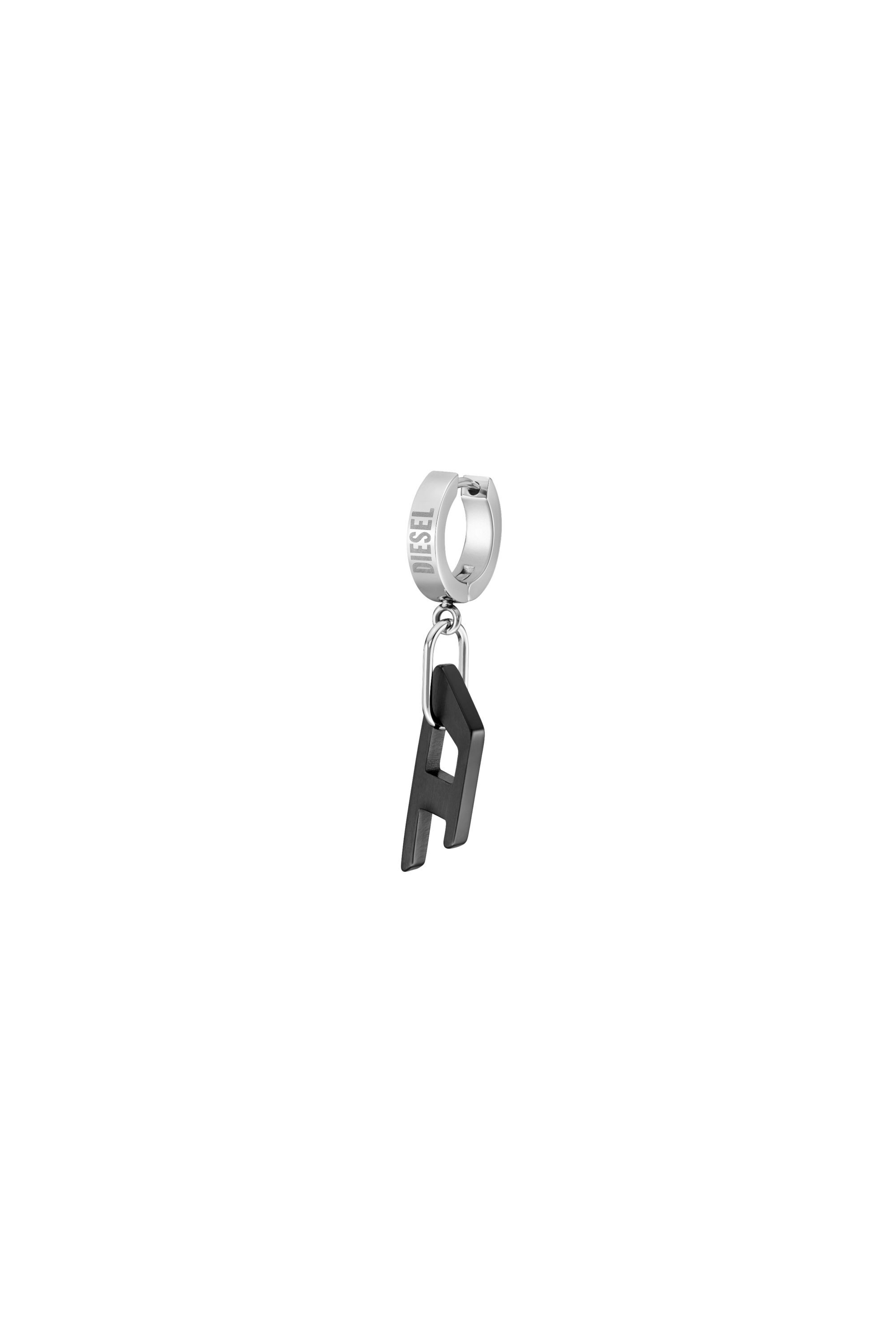 Diesel - DX1418, Orecchino a cerchio in acciaio Unisex in Nero - 1