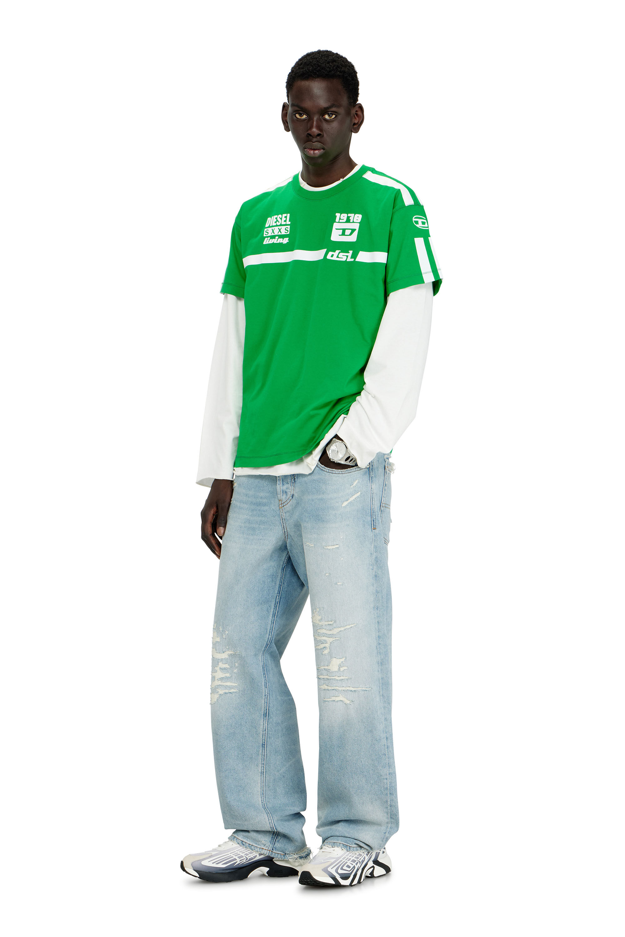 Diesel - T-NORM-V12, T-shirt in cotone con stampe Uomo in ToBeDefined - 1