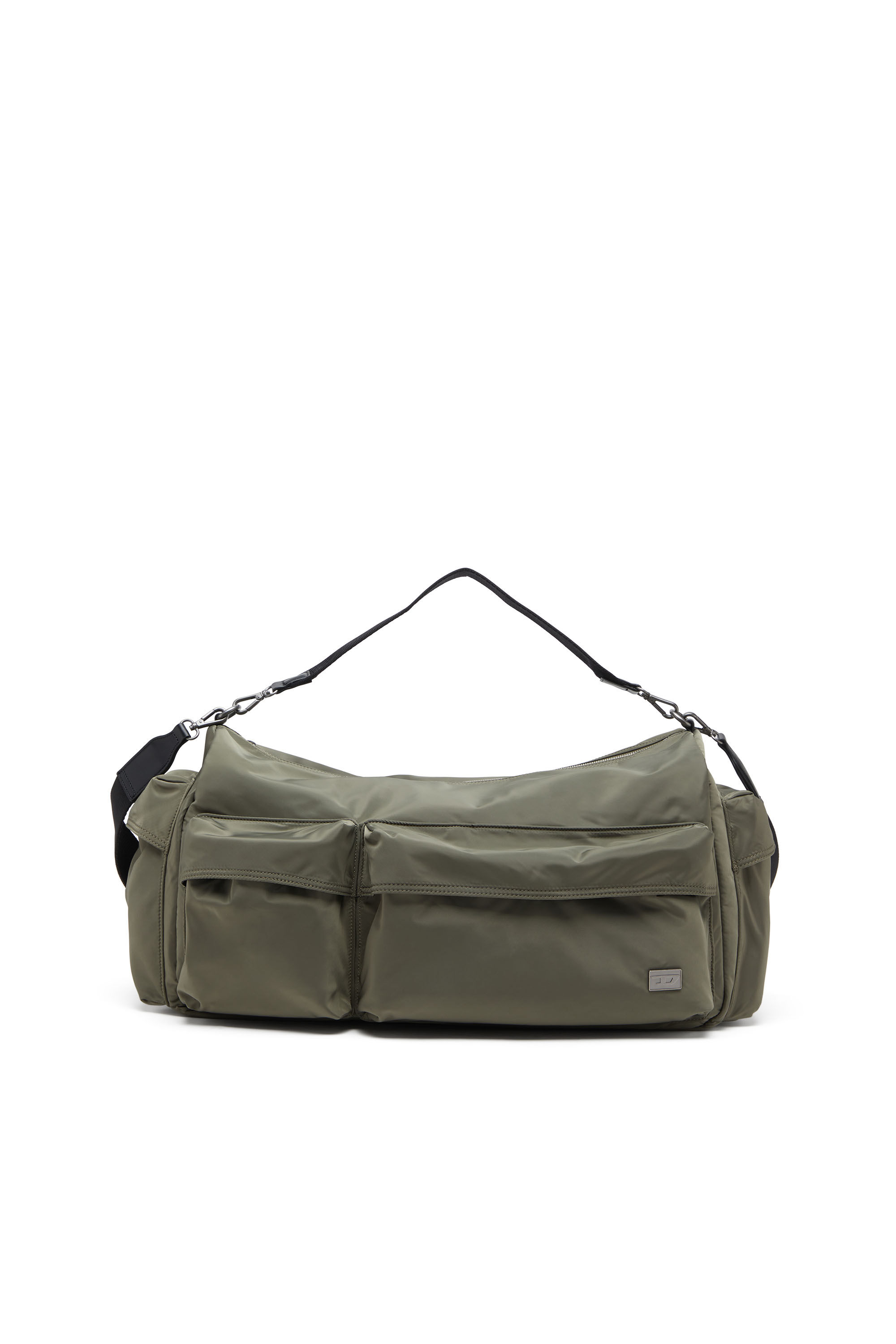 Diesel - MULTI-PKTS DUFFLE X, Multi-Pkts-Borsa arricciata multitasca in tessuto utility Unisex in Verde - 1