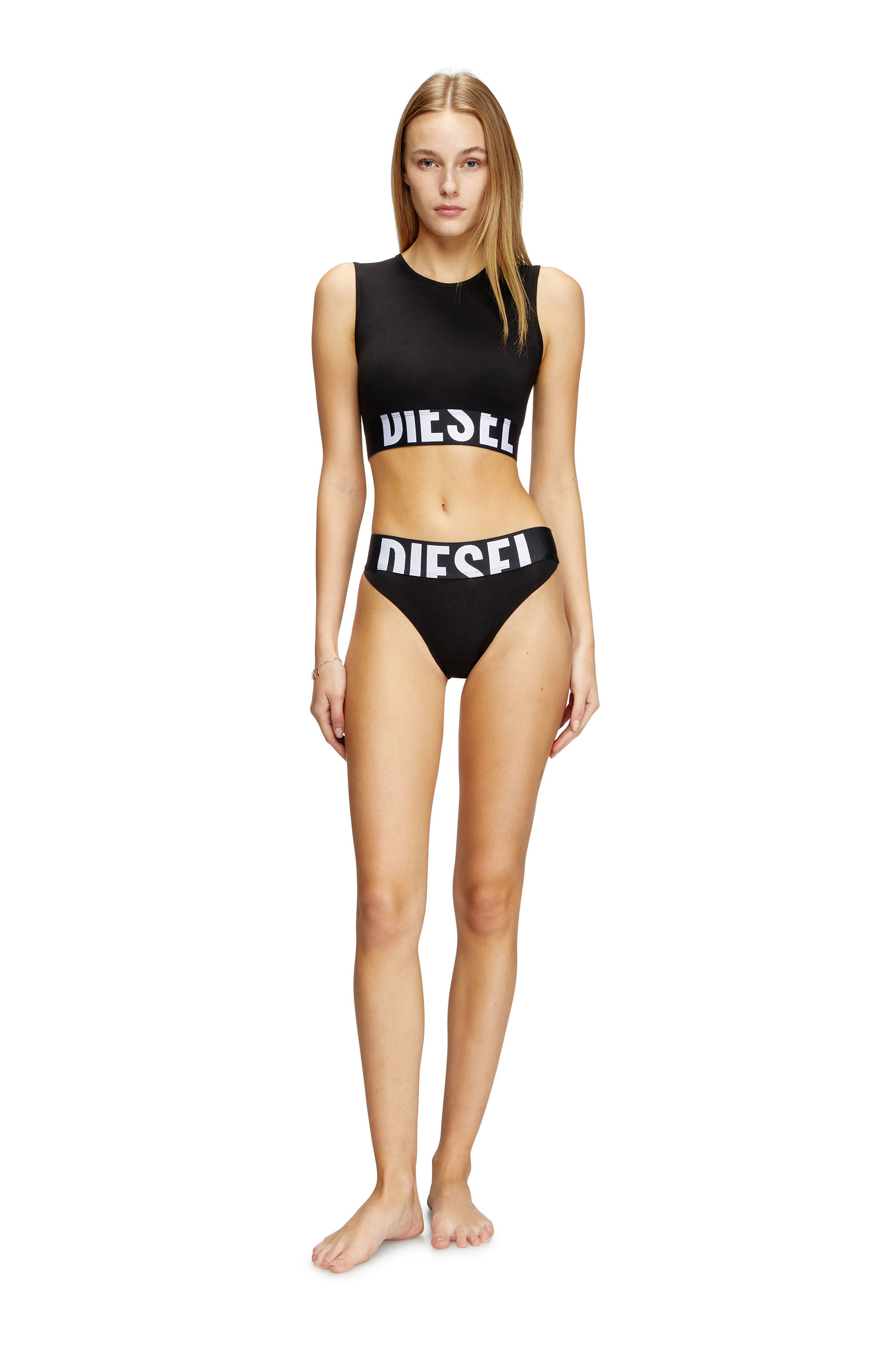 Diesel - LOLA-D-POP-3PACK, Set da tre slip con logo tagliato Donna in Nero - 1