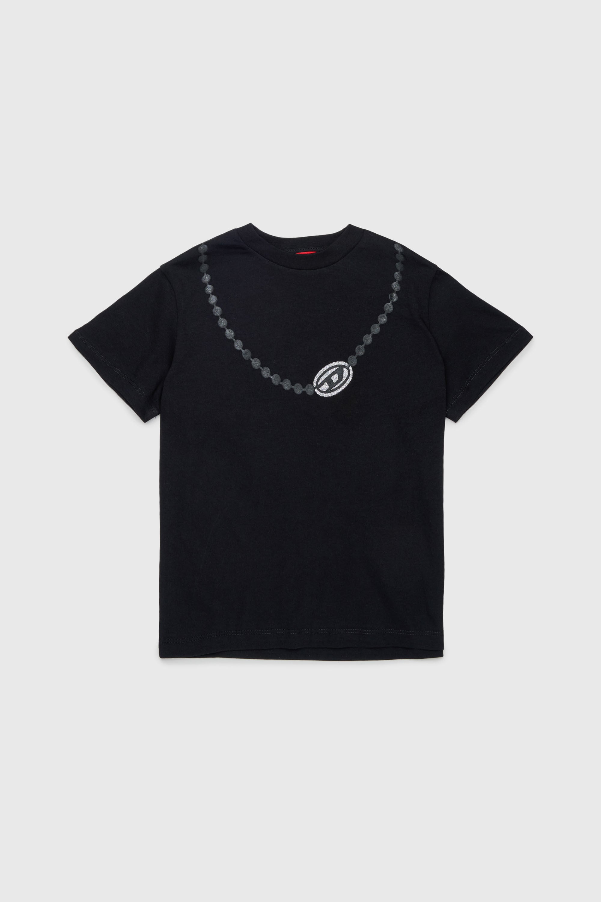 Diesel - TICLA, T-shirt in cotone con stampa collana Donna in Nero - 1