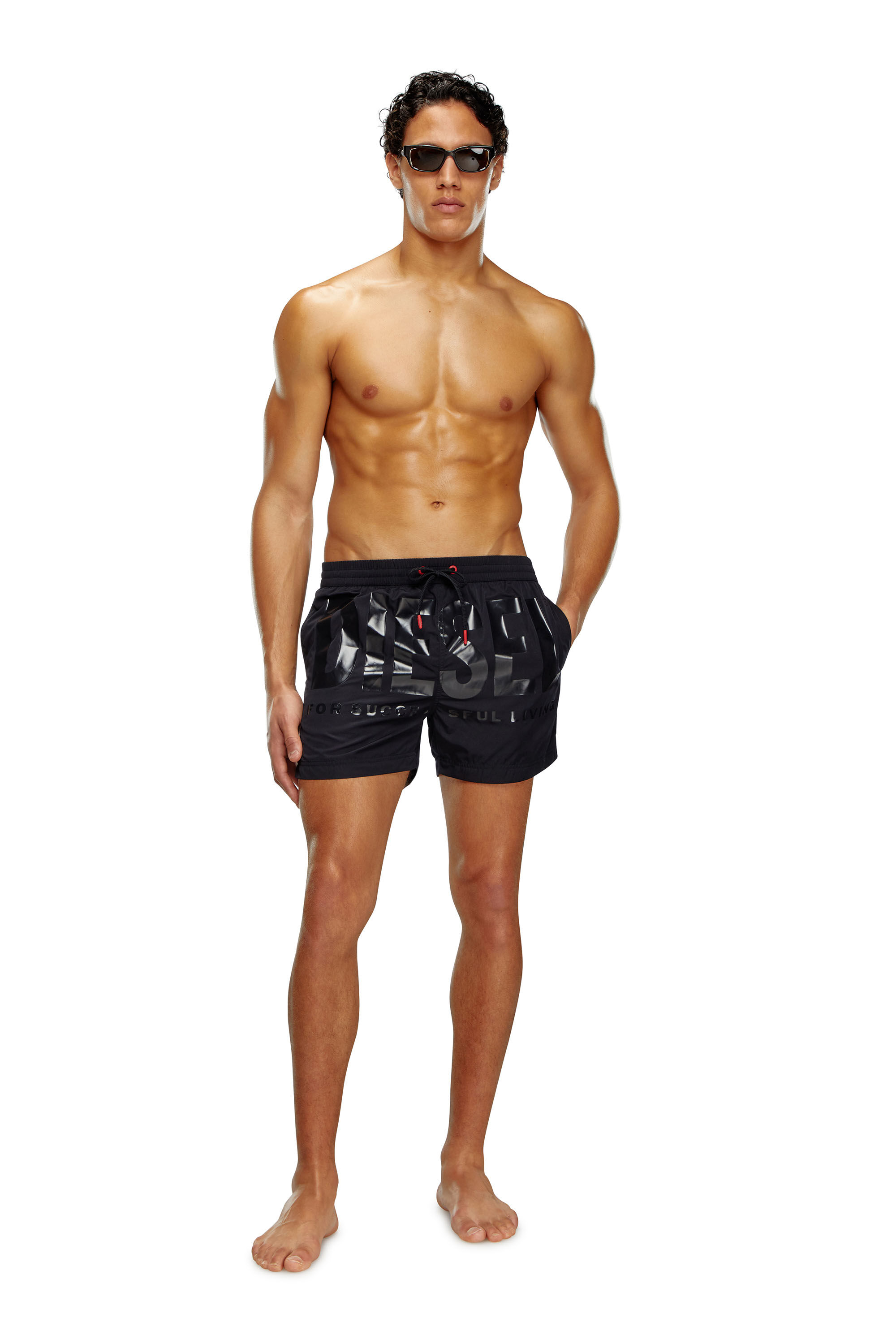 Costume da bagno corto con logo in tono Uomo | Nero | Diesel