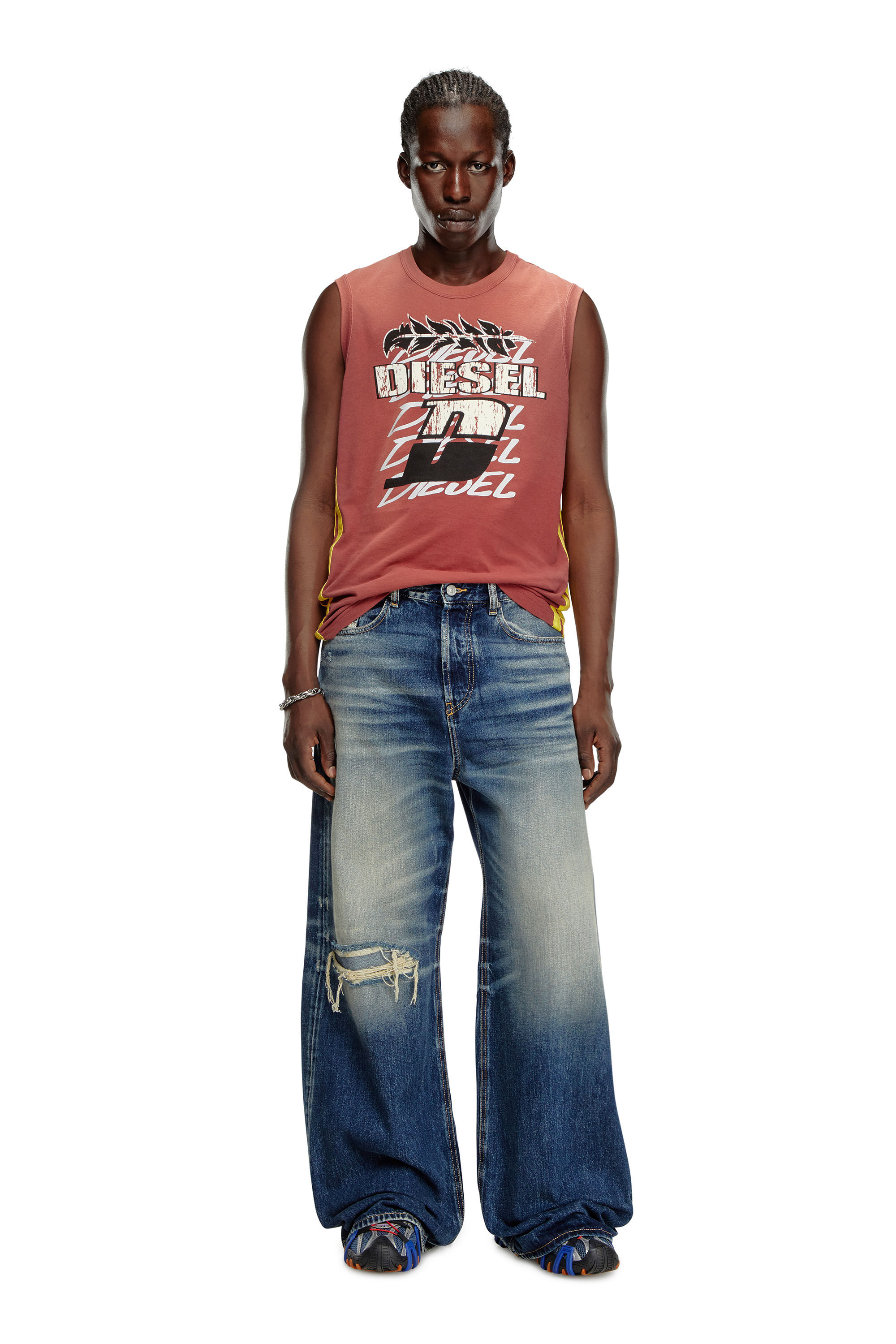 Diesel - Relaxed Jeans D-Rise 09J95 Uomo, Blu Scuro - Image 1