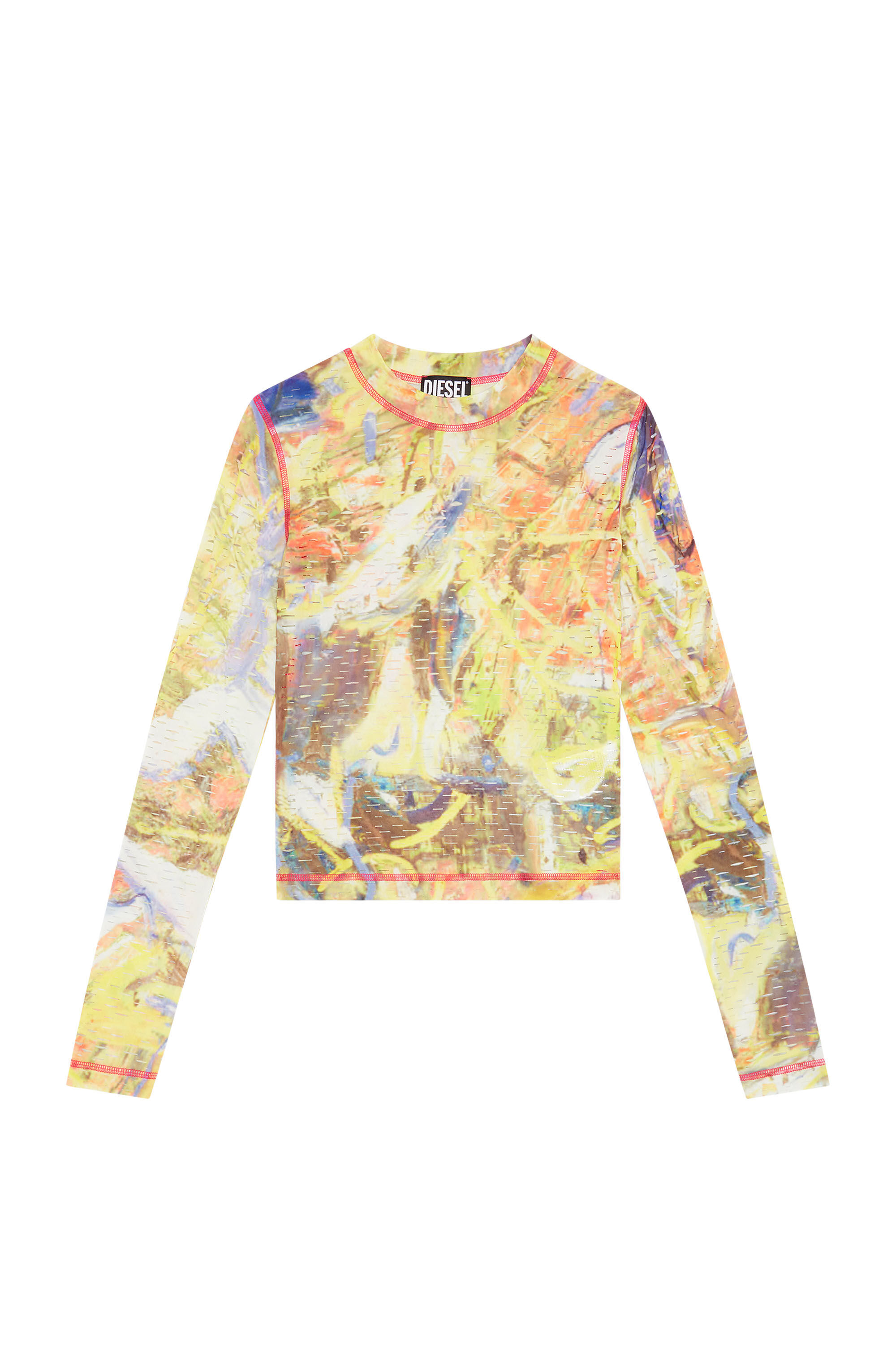 Diesel - T-CLADDY, Top tagliato al laser con stampa astratta Donna in Multicolor - 2