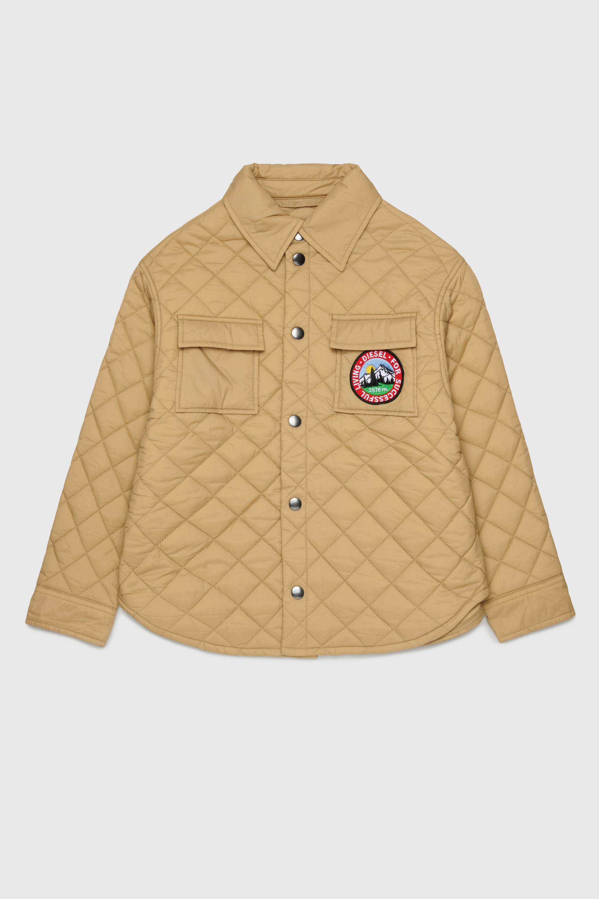 Diesel - JMONTY, Giacca camicia in nylon trapuntato Unisex in Marrone - 1