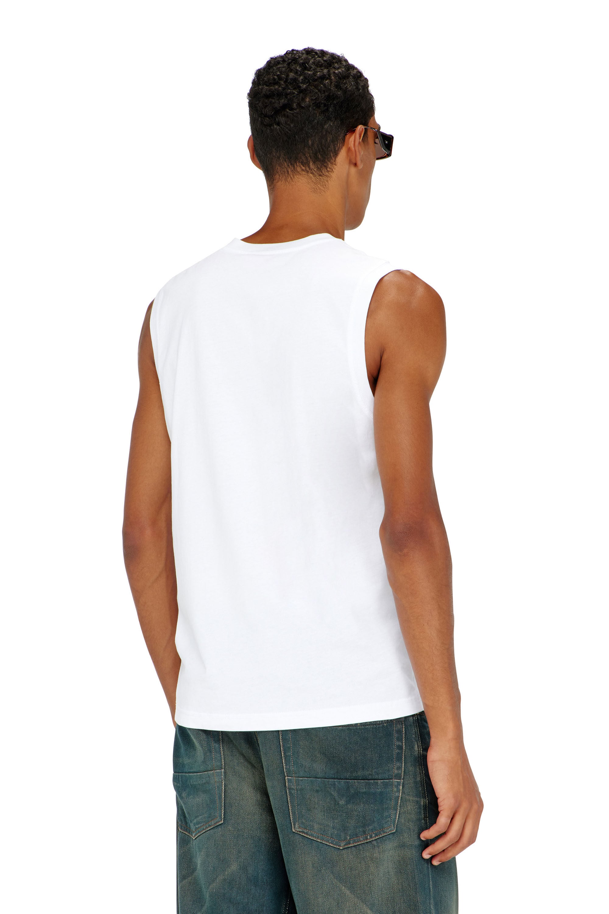 Diesel - T-ISCO-DIV, Canotta con stampa logo sul petto Uomo in Bianco - 4