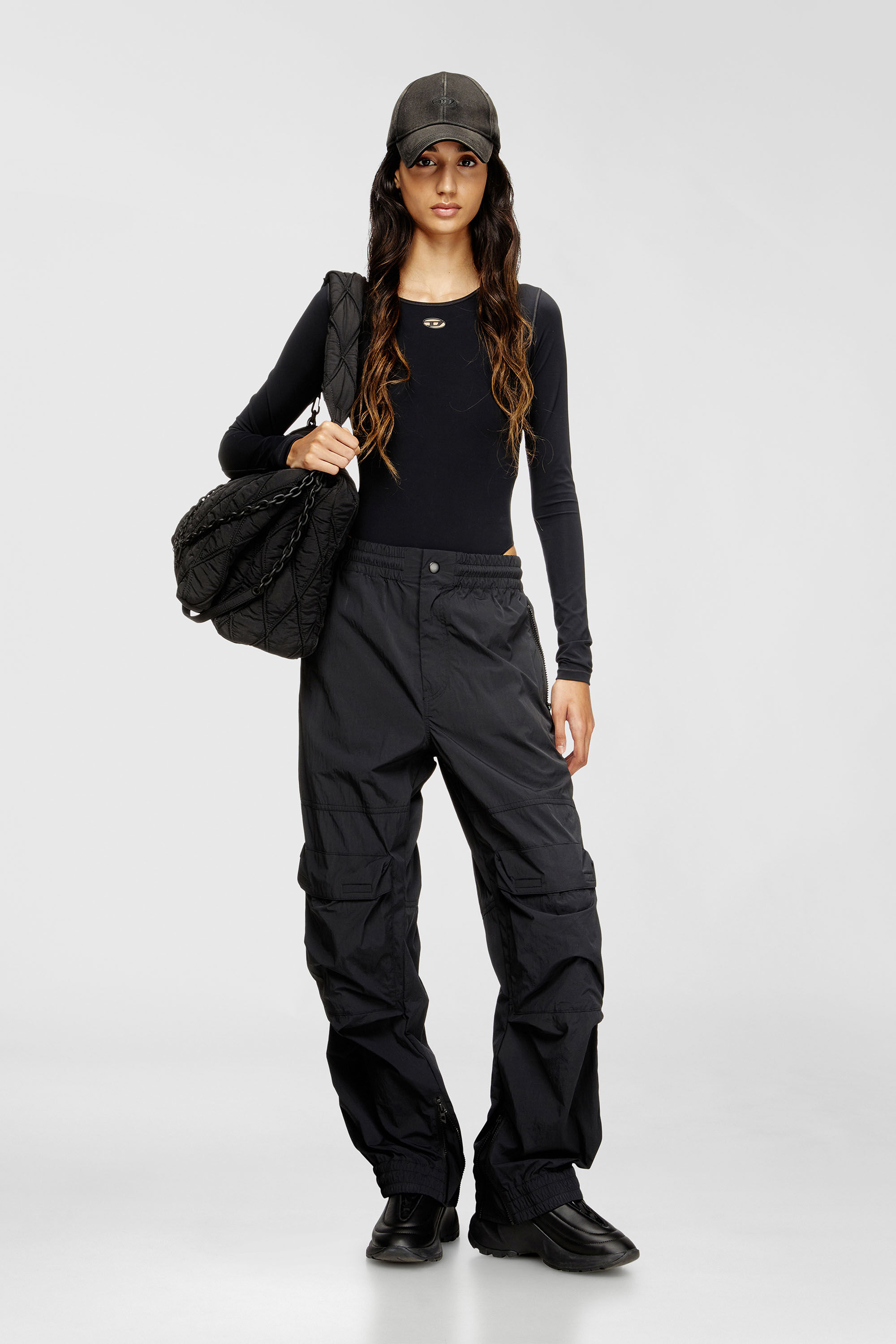 Diesel - ANGELICA-UTLT, Body con cut-out Oval D Donna in Nero - 6