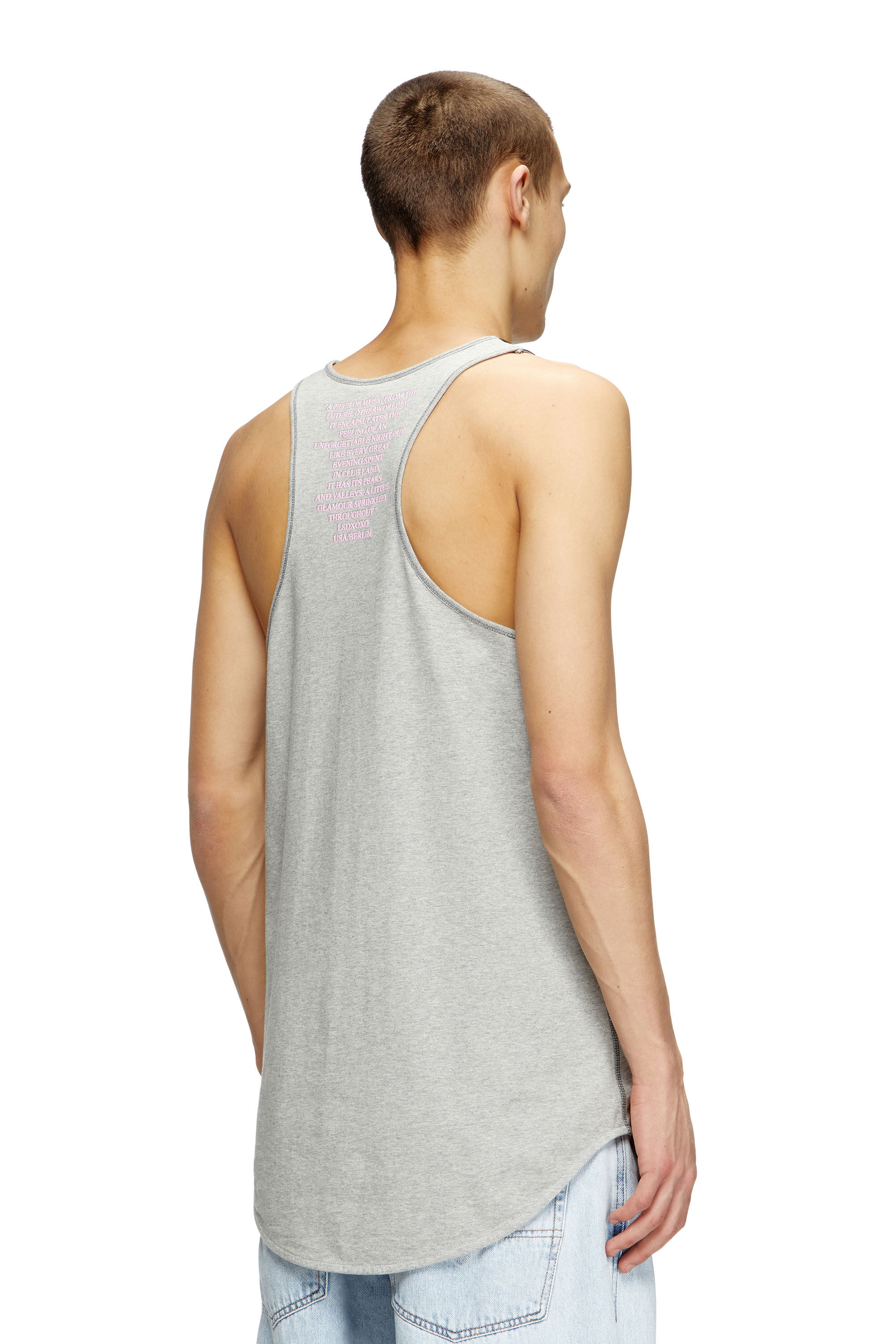 Diesel - T-SHAN, Canotta con stampa DJ Unisex in Grigio - 4