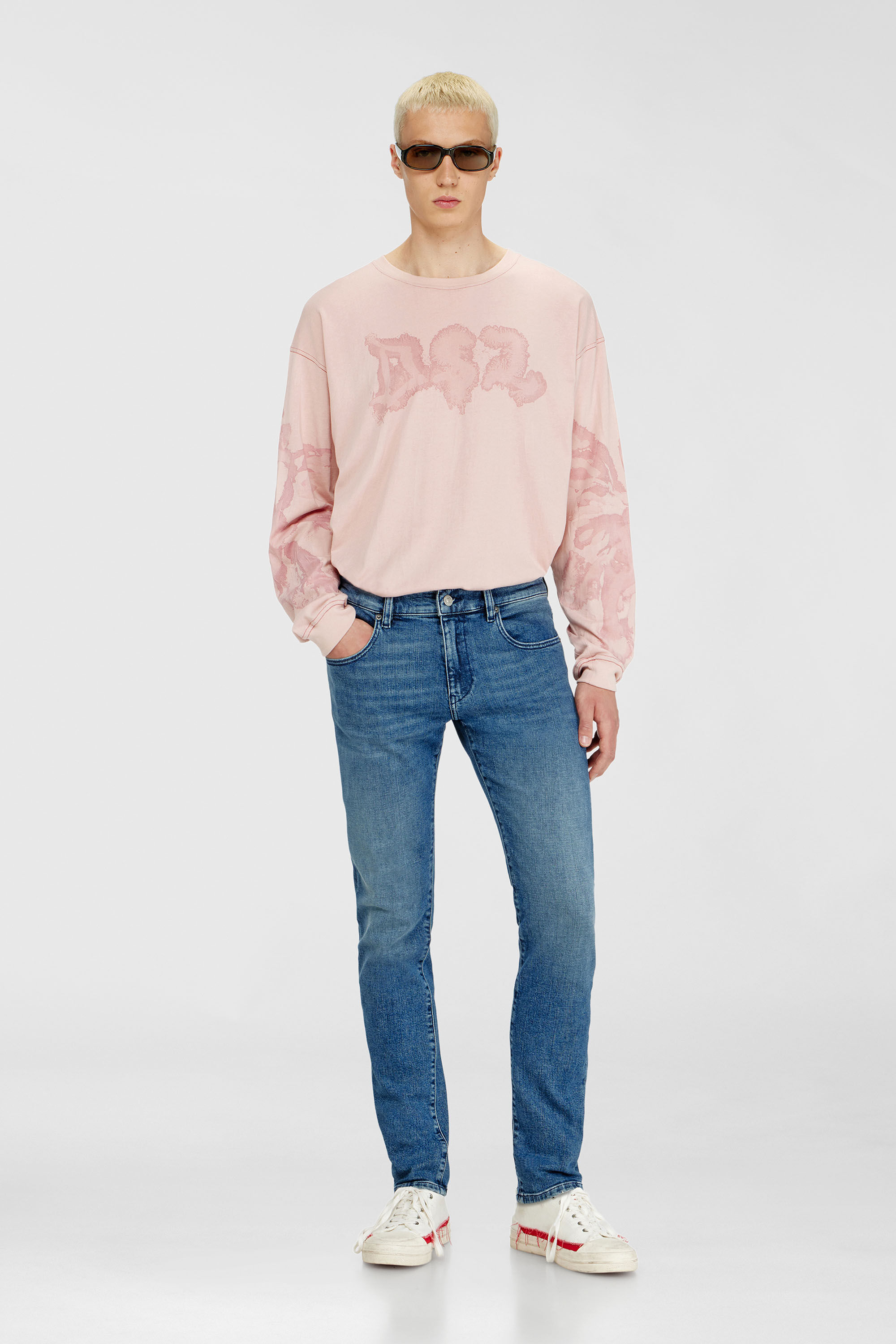 Diesel - Slim Jeans 2019 D-Strukt 0HDBK Uomo, Blu medio - Image 2