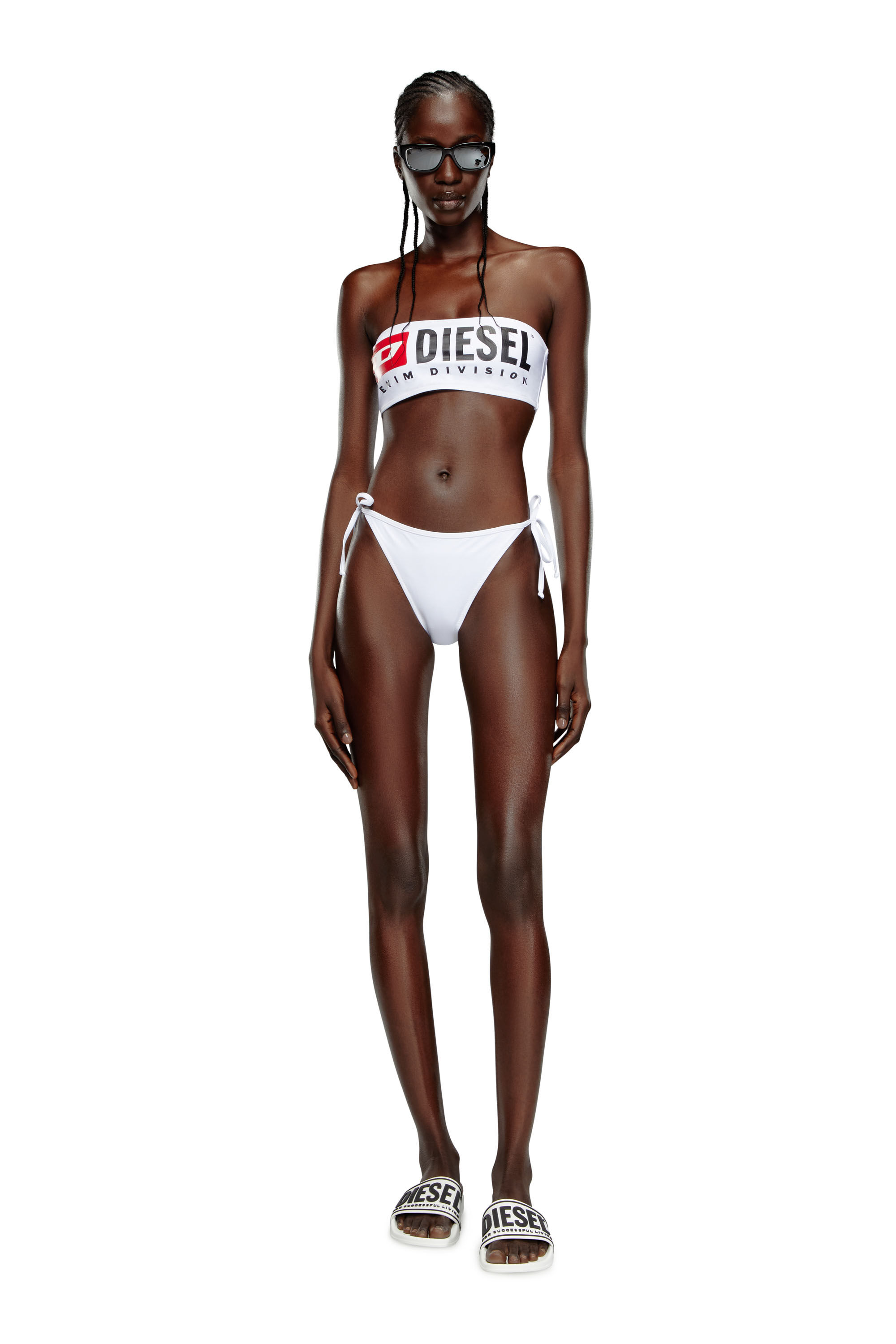 ブラジャー Diesel Reggiseno Triangolo Sujetador de triángulo con placa Oval D Mujer | Negro | Diesel