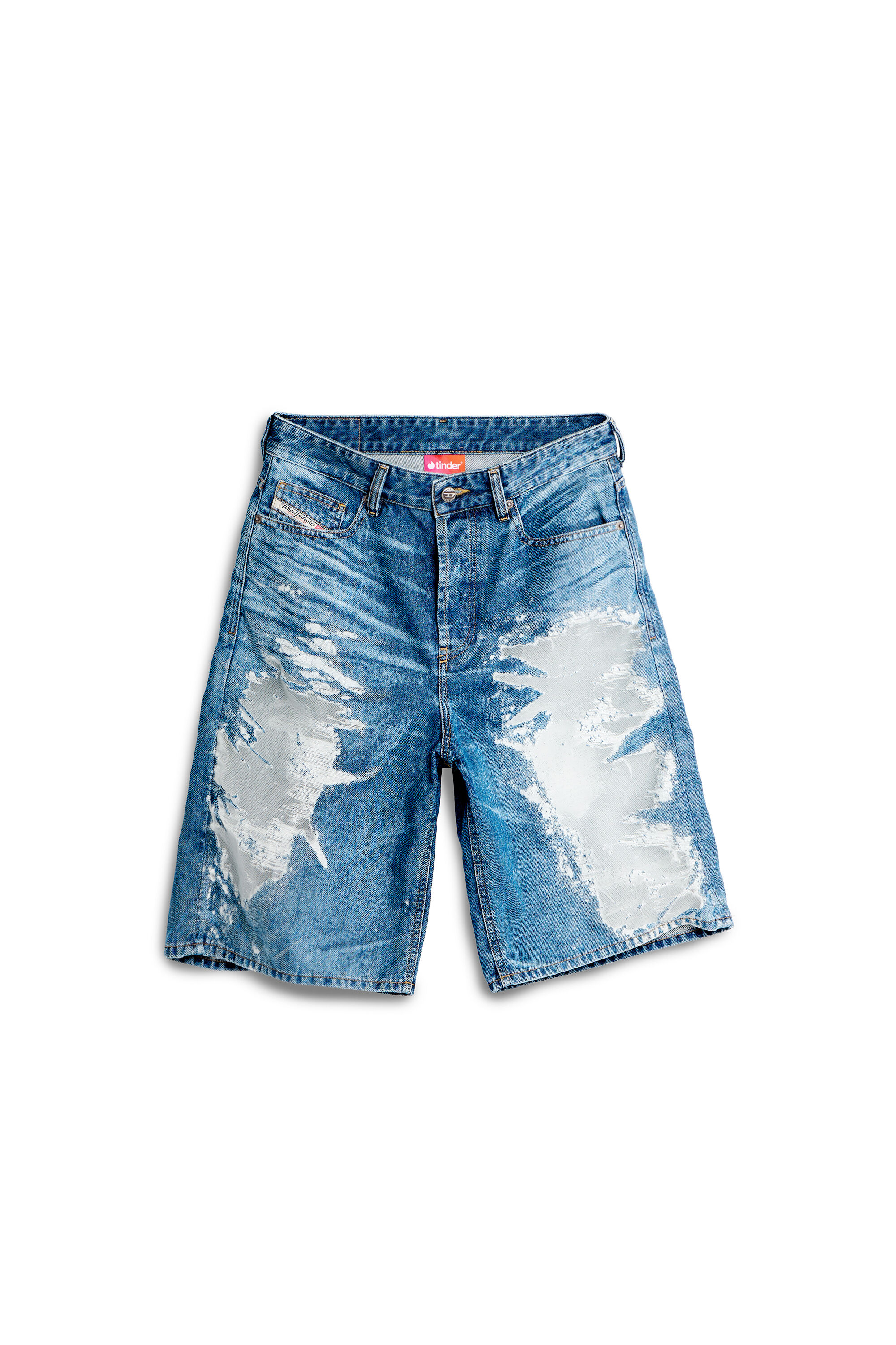Diesel - PR-DE-SIRE-SHORT, Pantaloni corti in denim devor&eacute; Unisex in Blu - 2