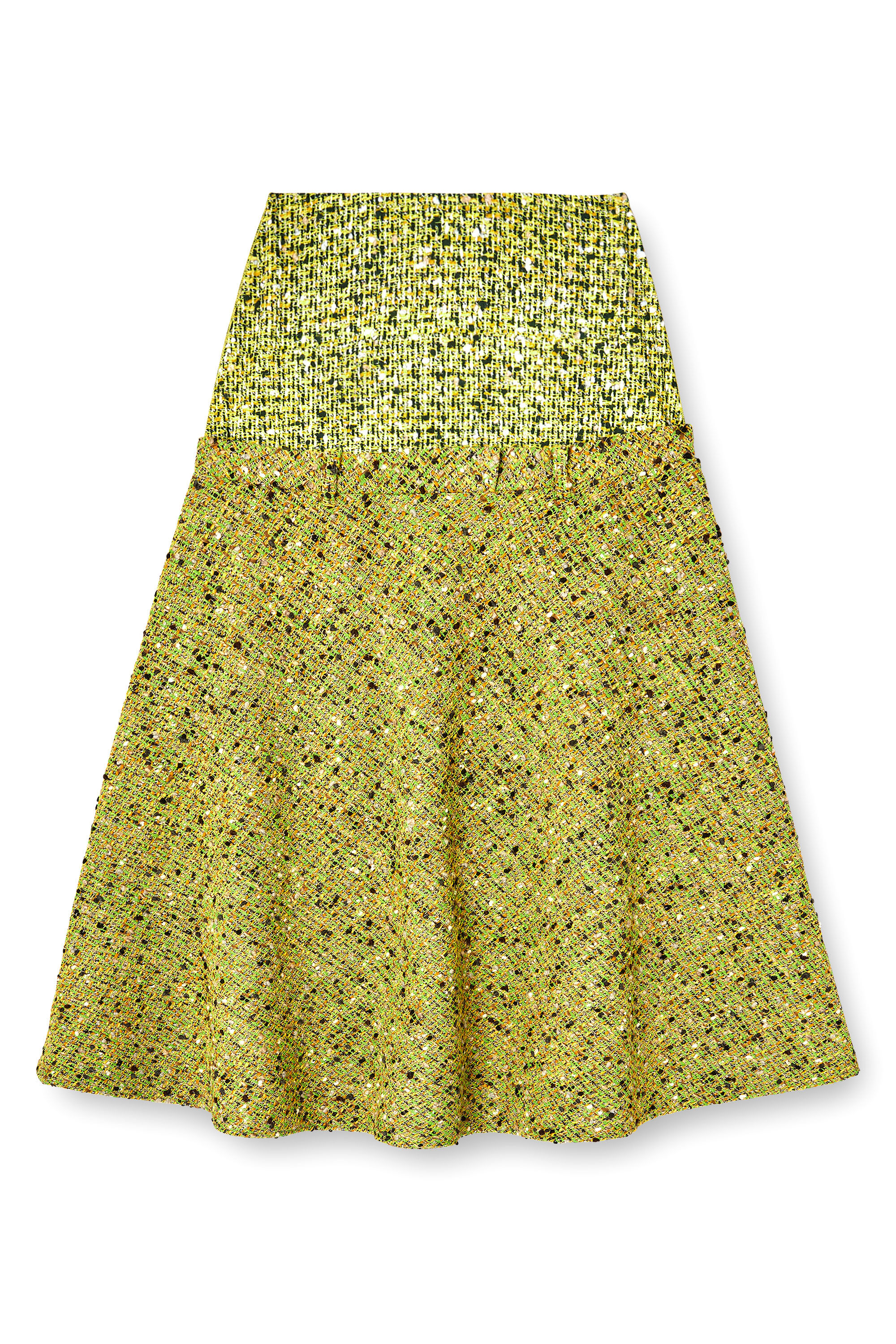 Diesel - O-GRACE-MIX, Gona bouclé con vita in lycra Donna in Verde - 2