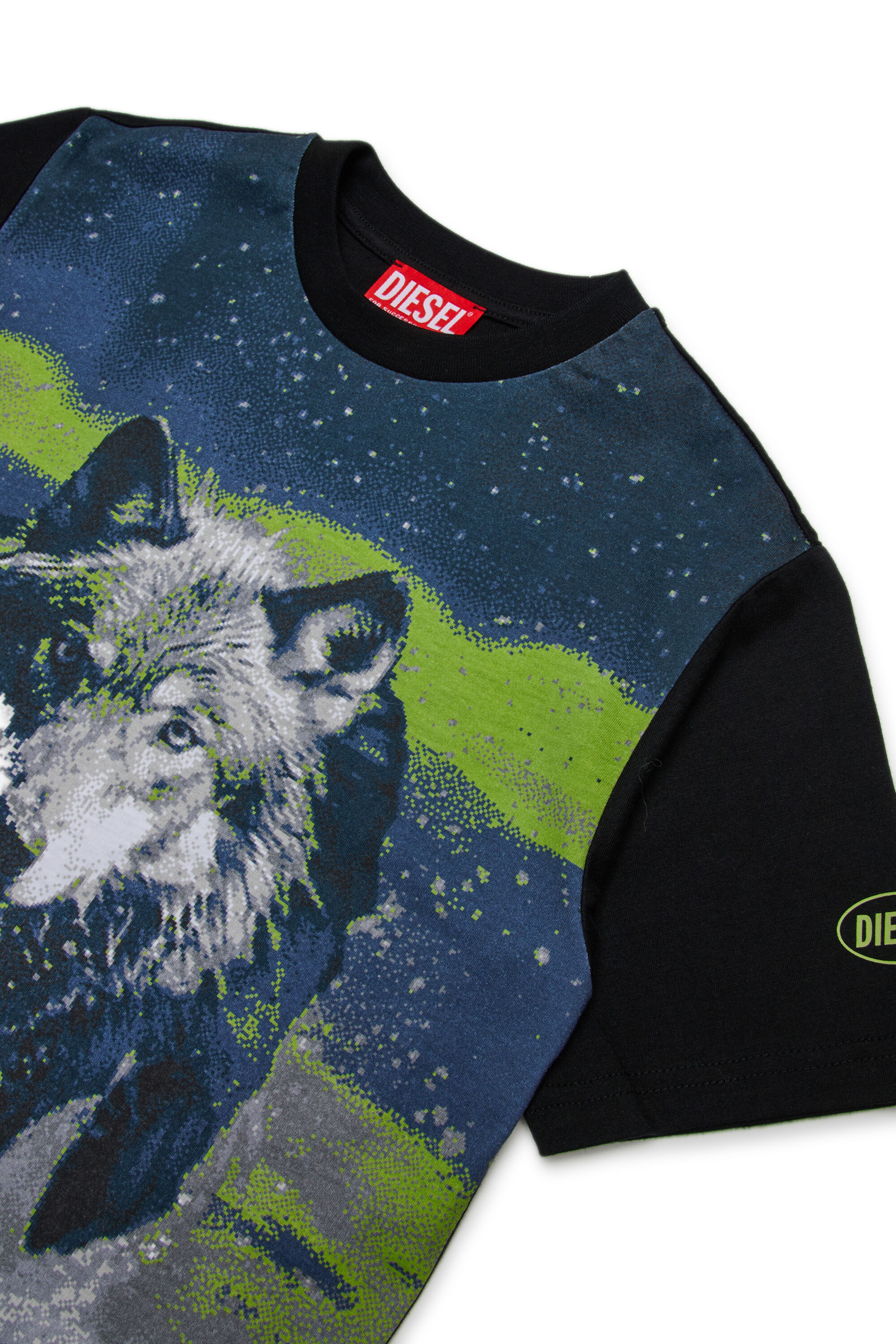 Diesel - TAZIO OVER, T-shirt in cotone con stampa Uomo in Nero - 3