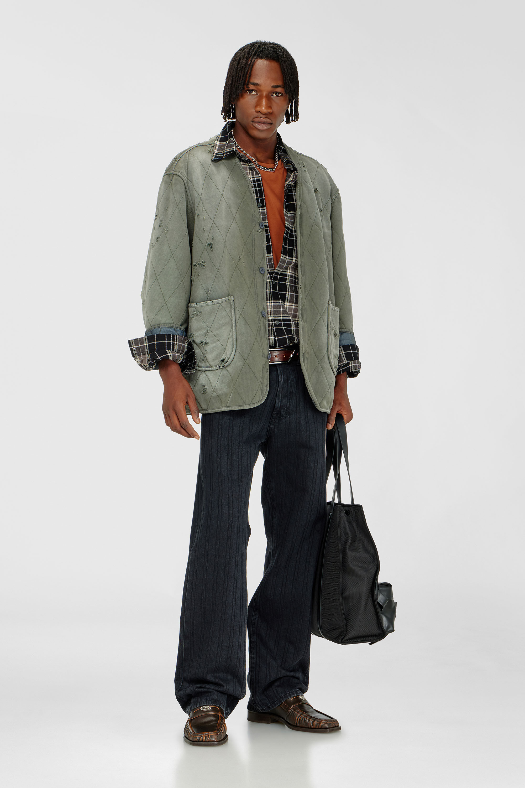 Diesel - Relaxed Jeans 1980 D-Eeper 09Q12 Uomo, Nero/Grigio scuro - Image 1