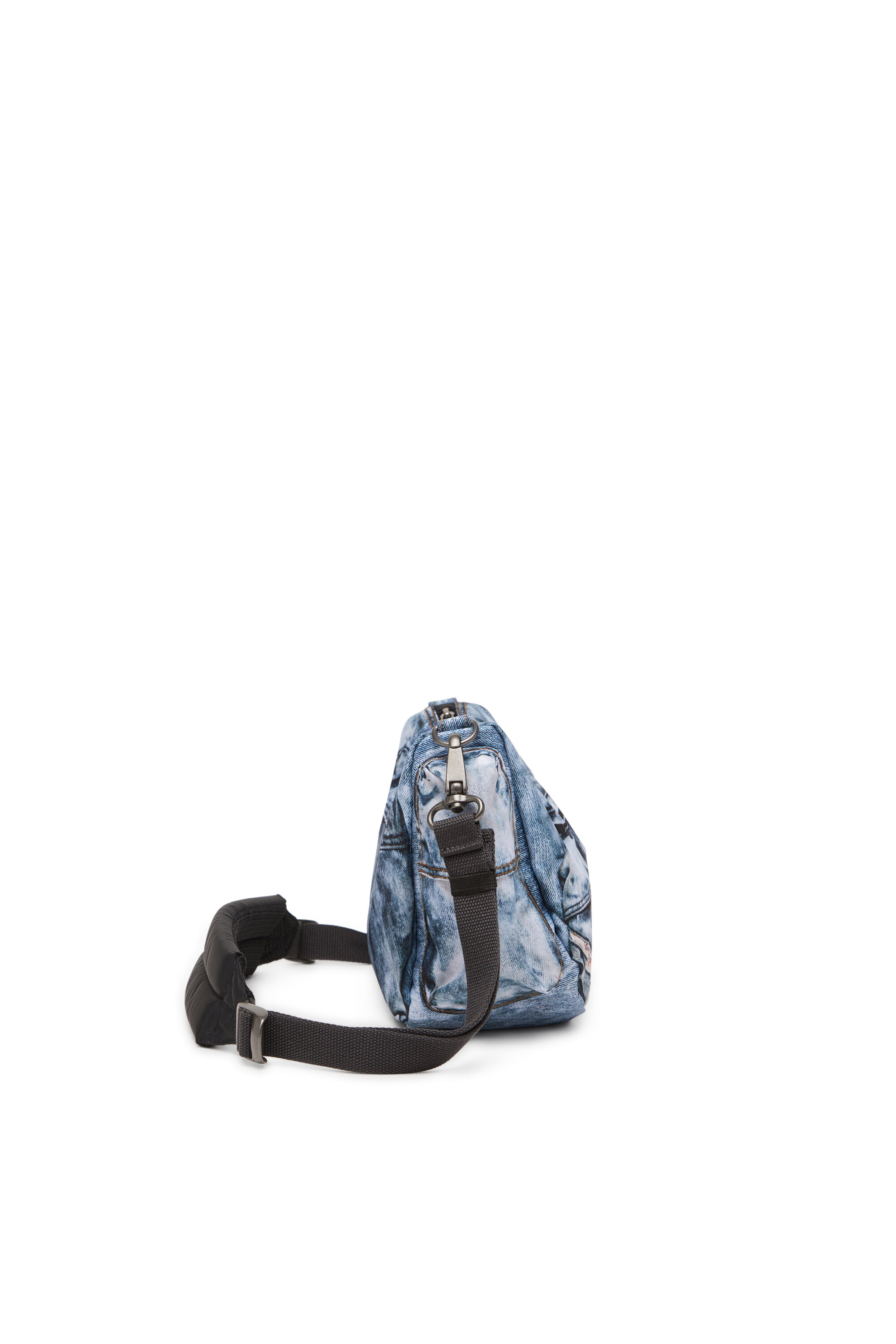 Diesel - DIESEL SHOULDER BAG, Borsa multitasche in denim trompe l'oeil Unisex in Blu - 3