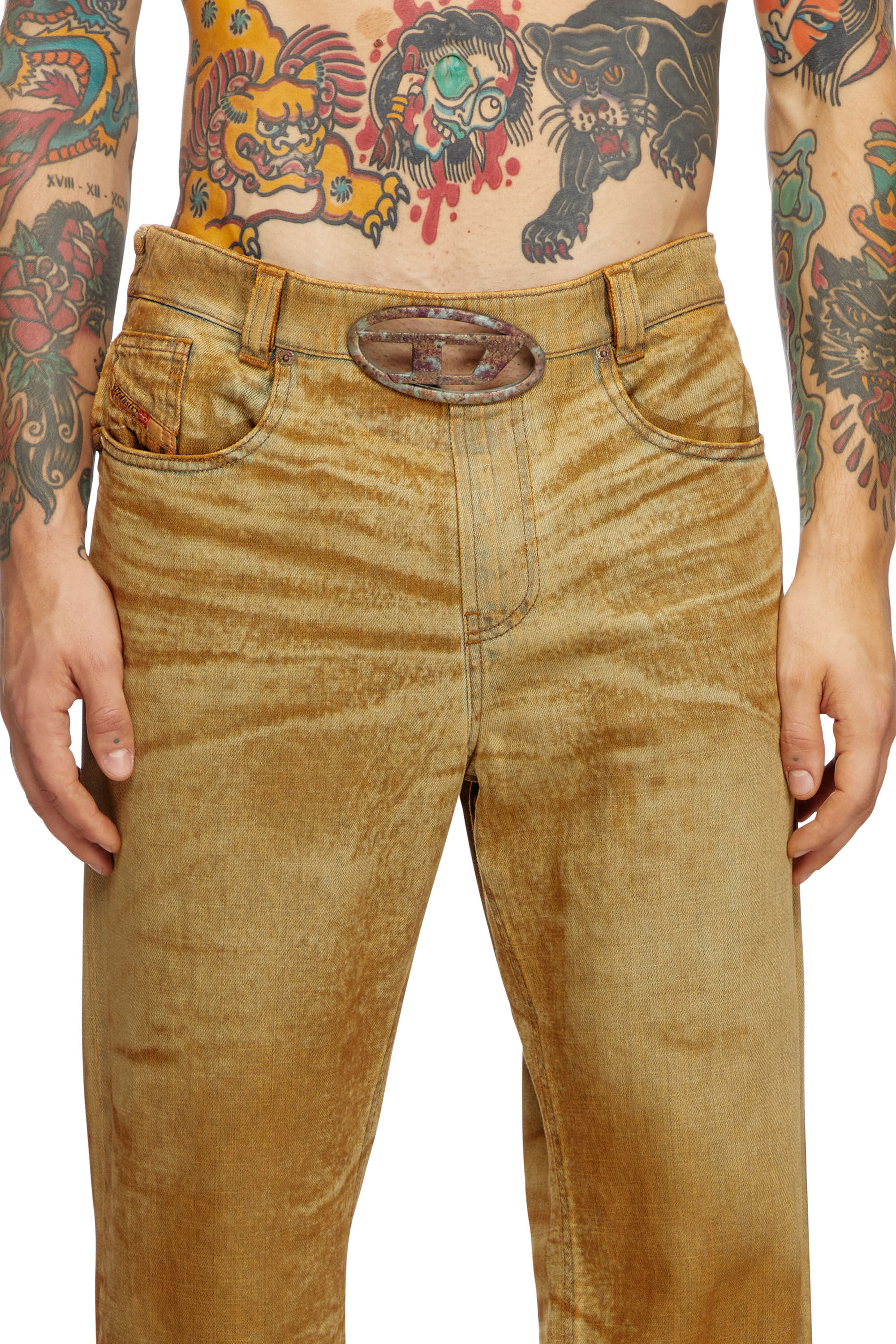 Jeans Uomo Straight Marrone Chiaro 2010 D Macs Diesel