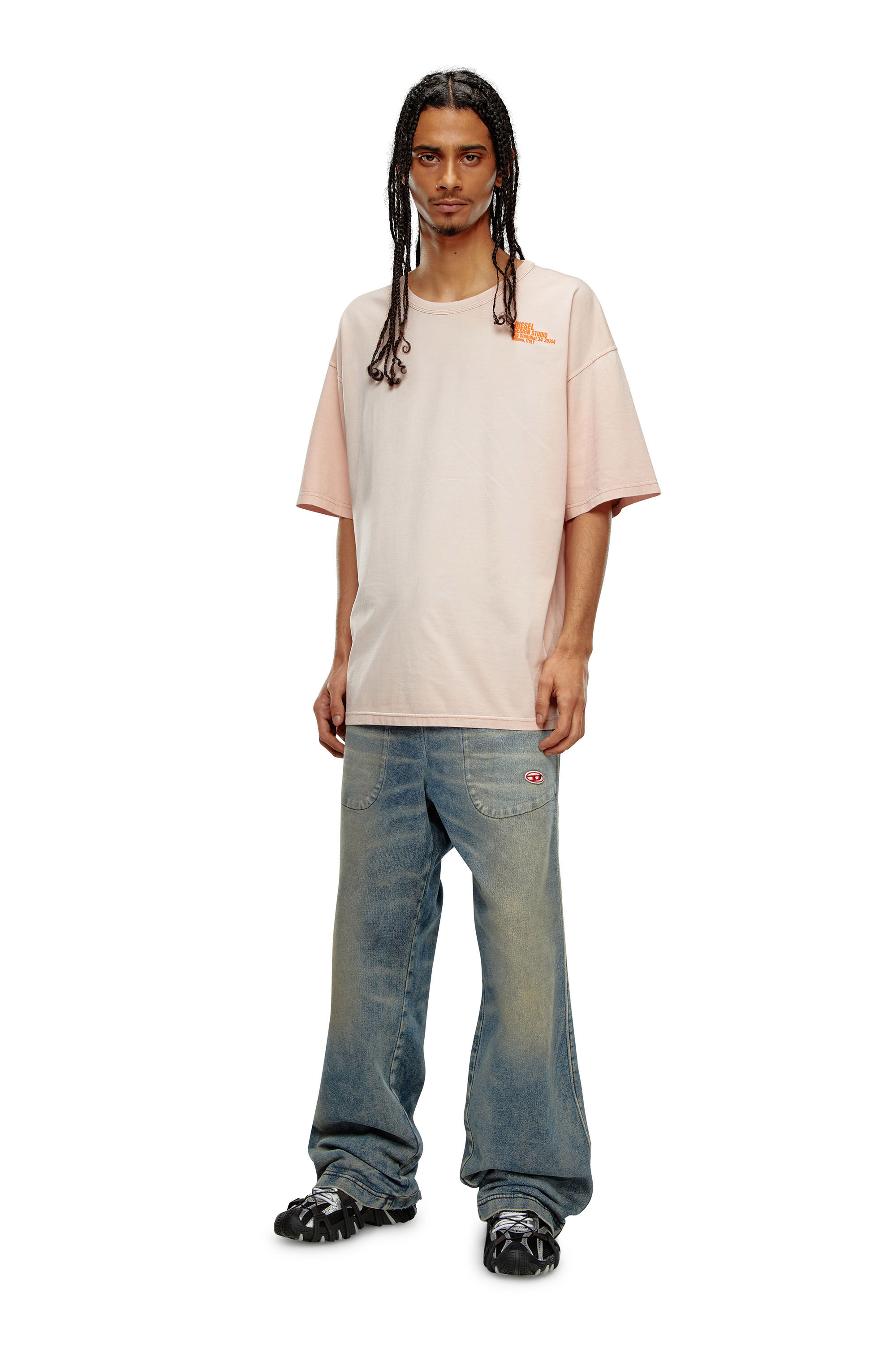 Diesel - T-BOXT-N7, T-shirt con mini stampa Design Studio Uomo in Rosa - 1