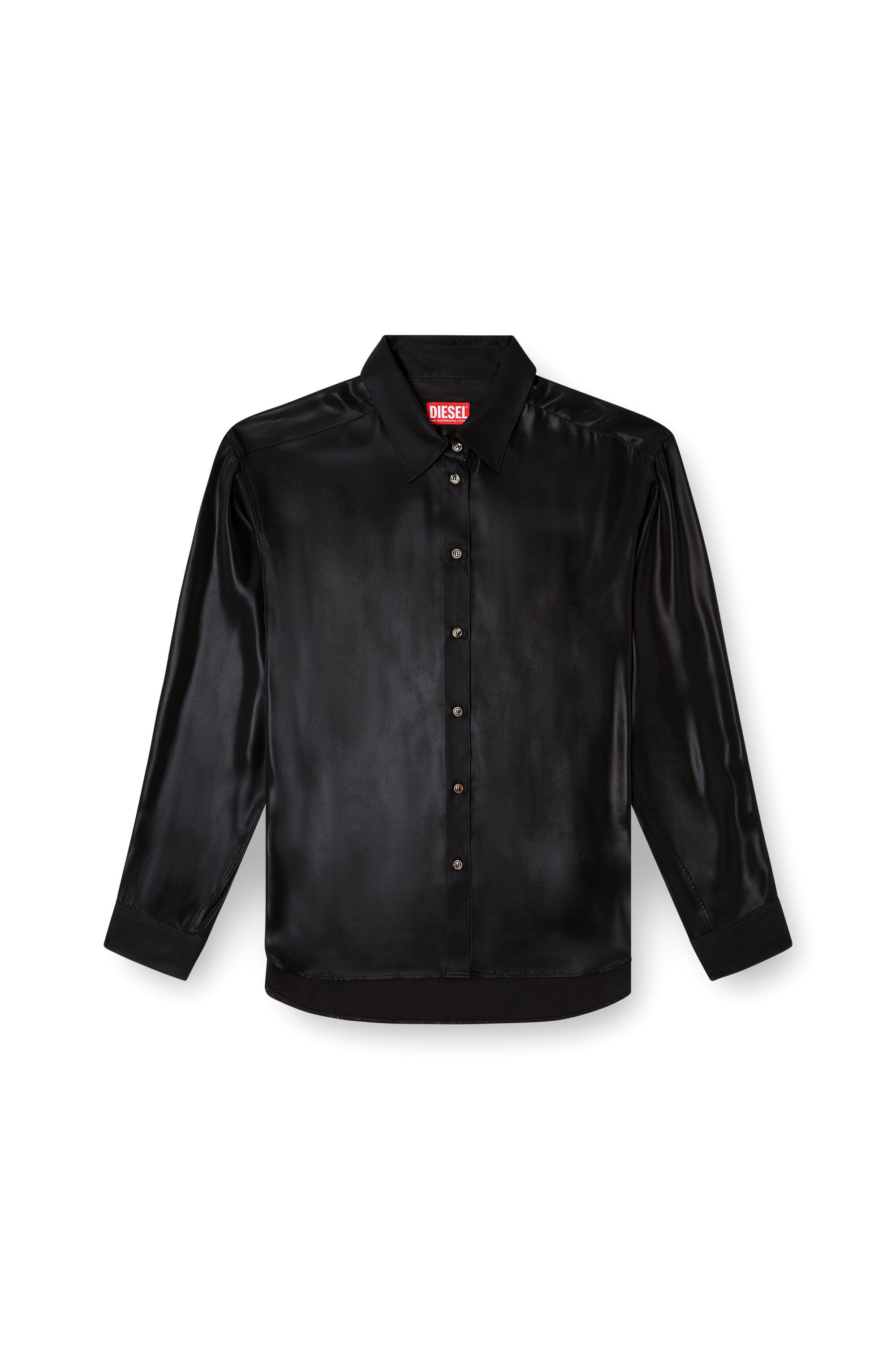Diesel - S-SIMPLY-C-WN-Q1, Camicia in tessuto fluido laminato Donna in Nero - 2