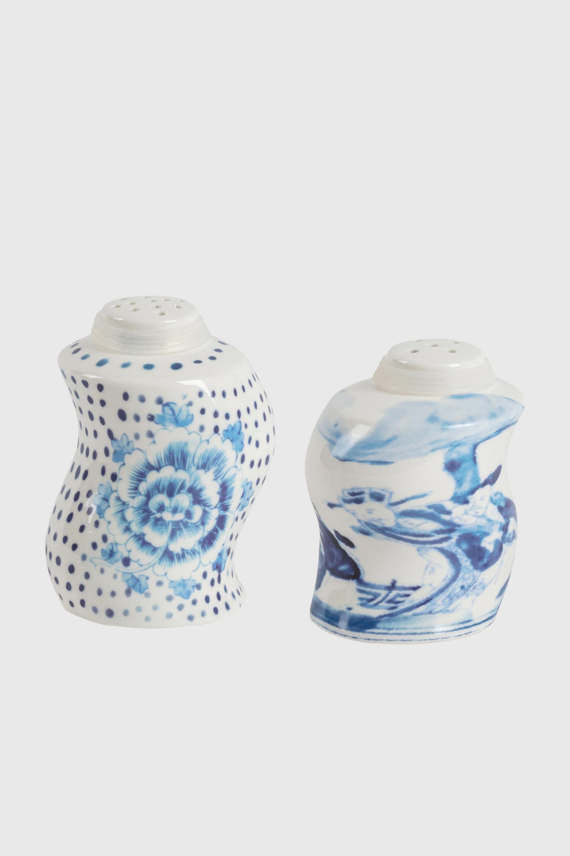 Diesel - 11289 PORCELAIN SPICES SHAKER SET "CLASS, Unisex's Porcelain spices shaker set in White/Blue - 3