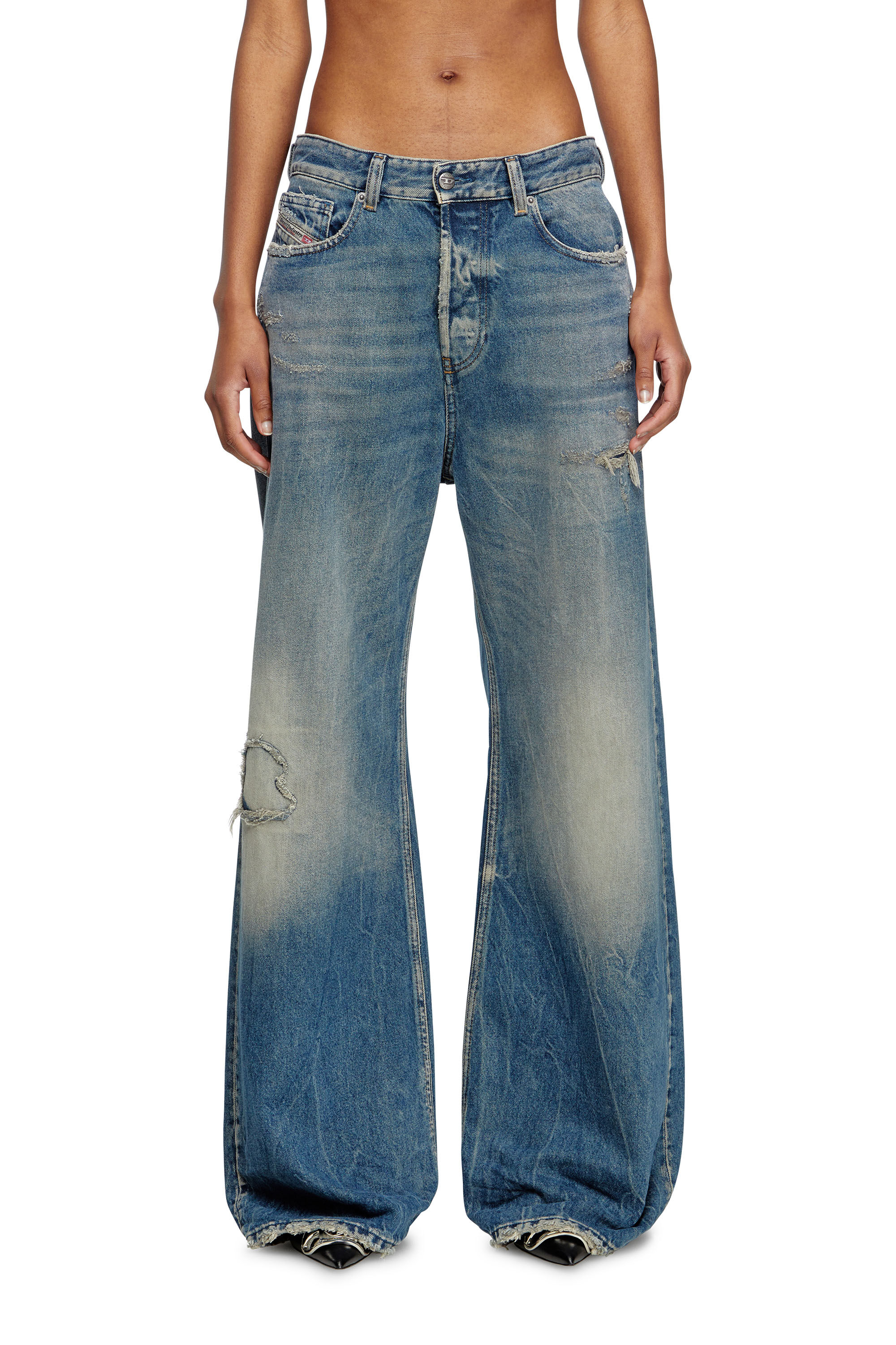 Diesel - Relaxed Jeans 1996 D-Sire 09M28 Donna, Blu medio - Image 3