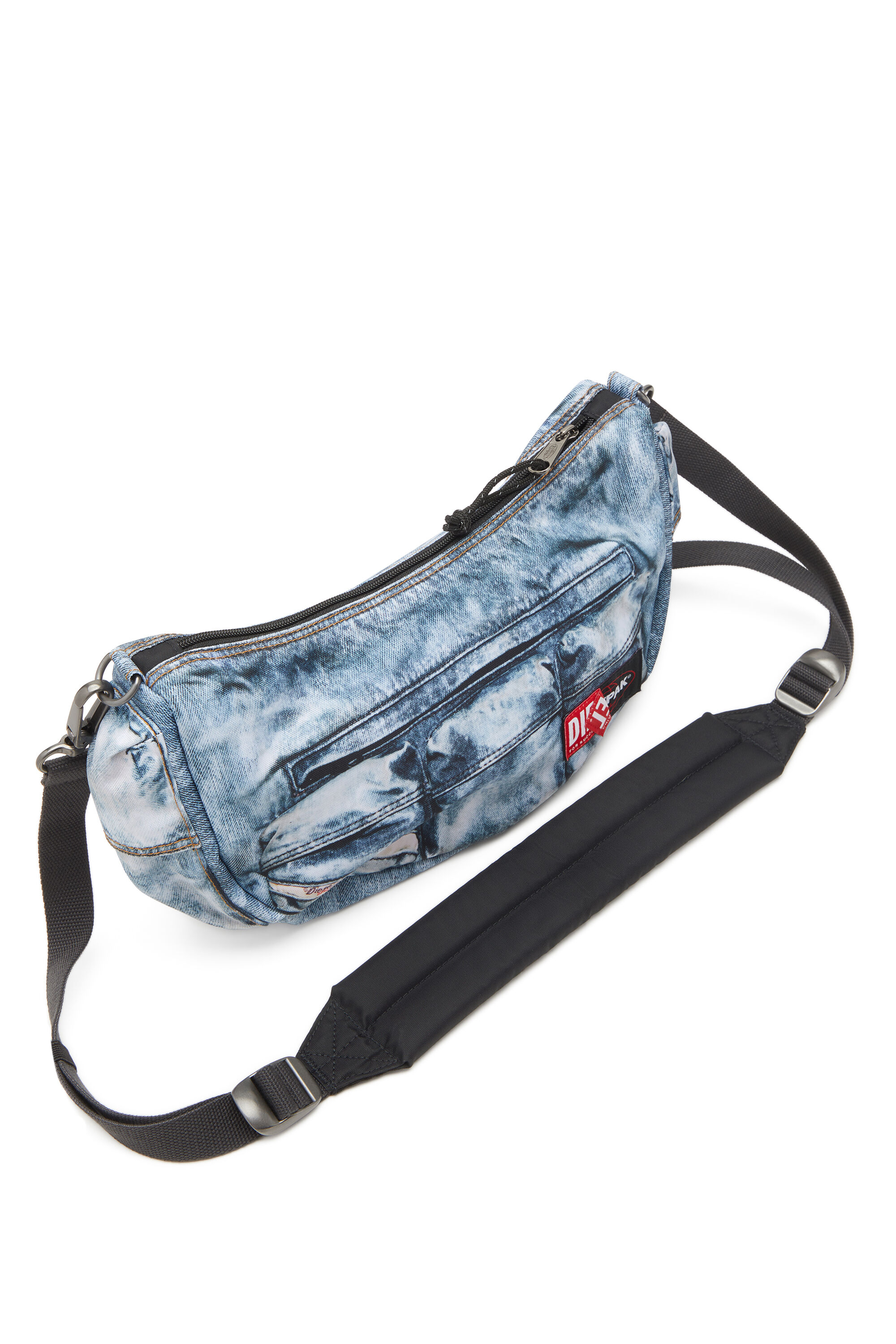 Diesel - DIESEL SHOULDER BAG, Borsa multitasche in denim trompe l'oeil Unisex in Blu - 6
