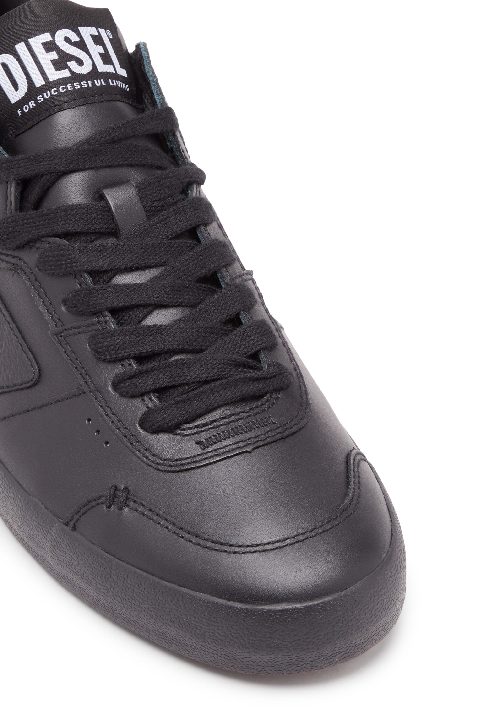 S Leroji Low Sneaker low top in pelle con logo D Uomo Nero Diesel