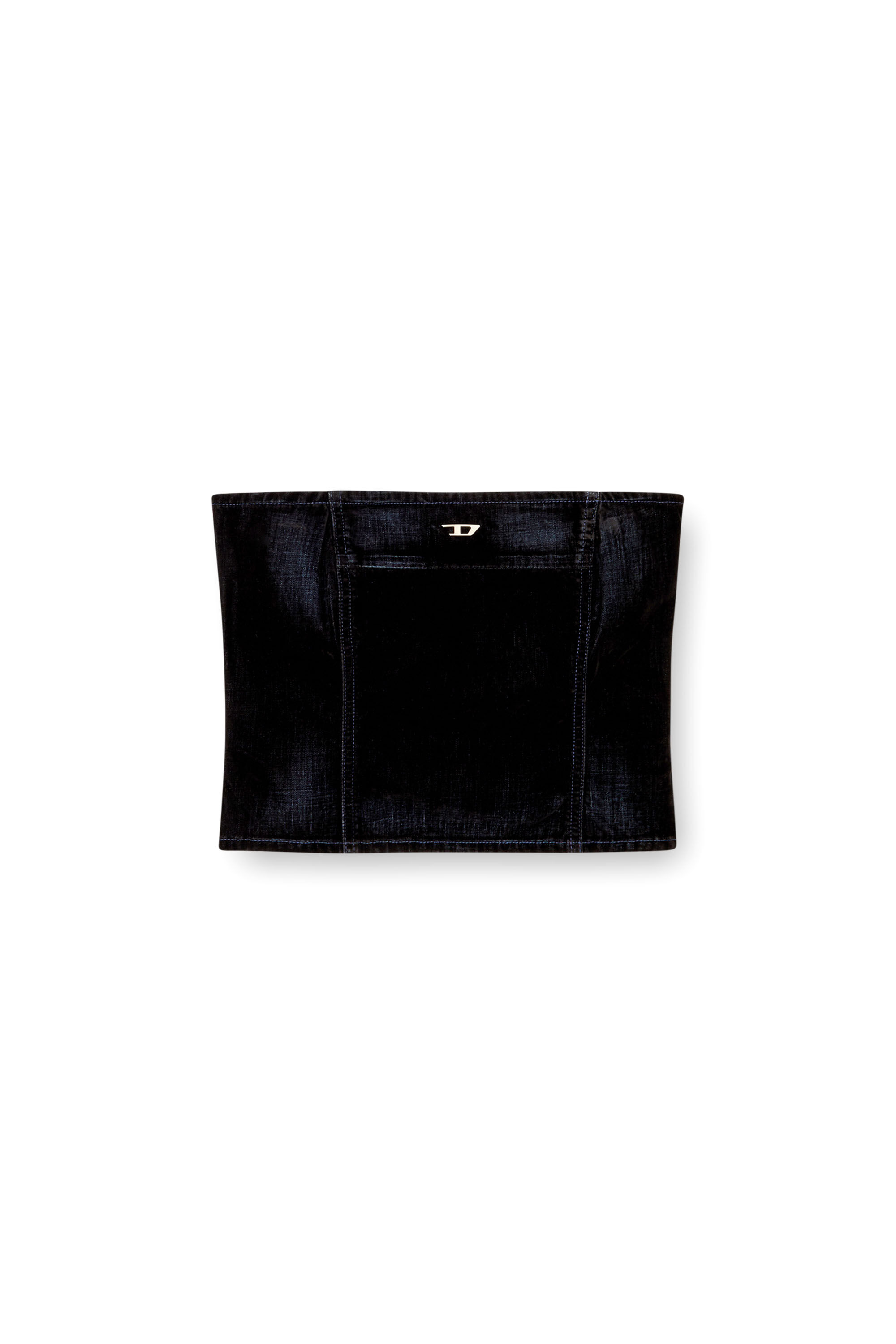 Diesel - DE-VILLE, Top a fascia in denim vellutato Donna in Blu - 2