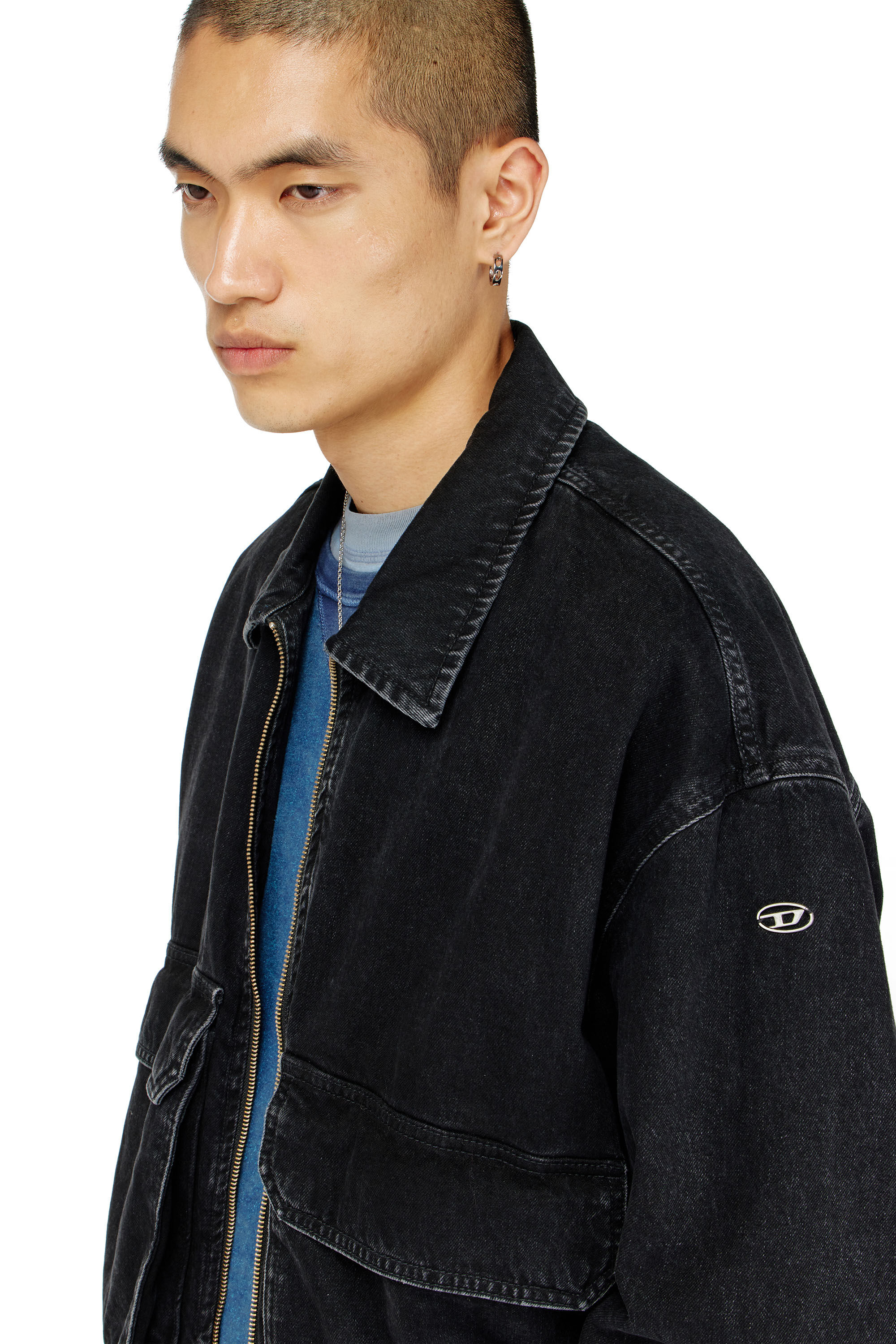 Diesel - D-KURZ, Giacca in denim Unisex in Nero - 5