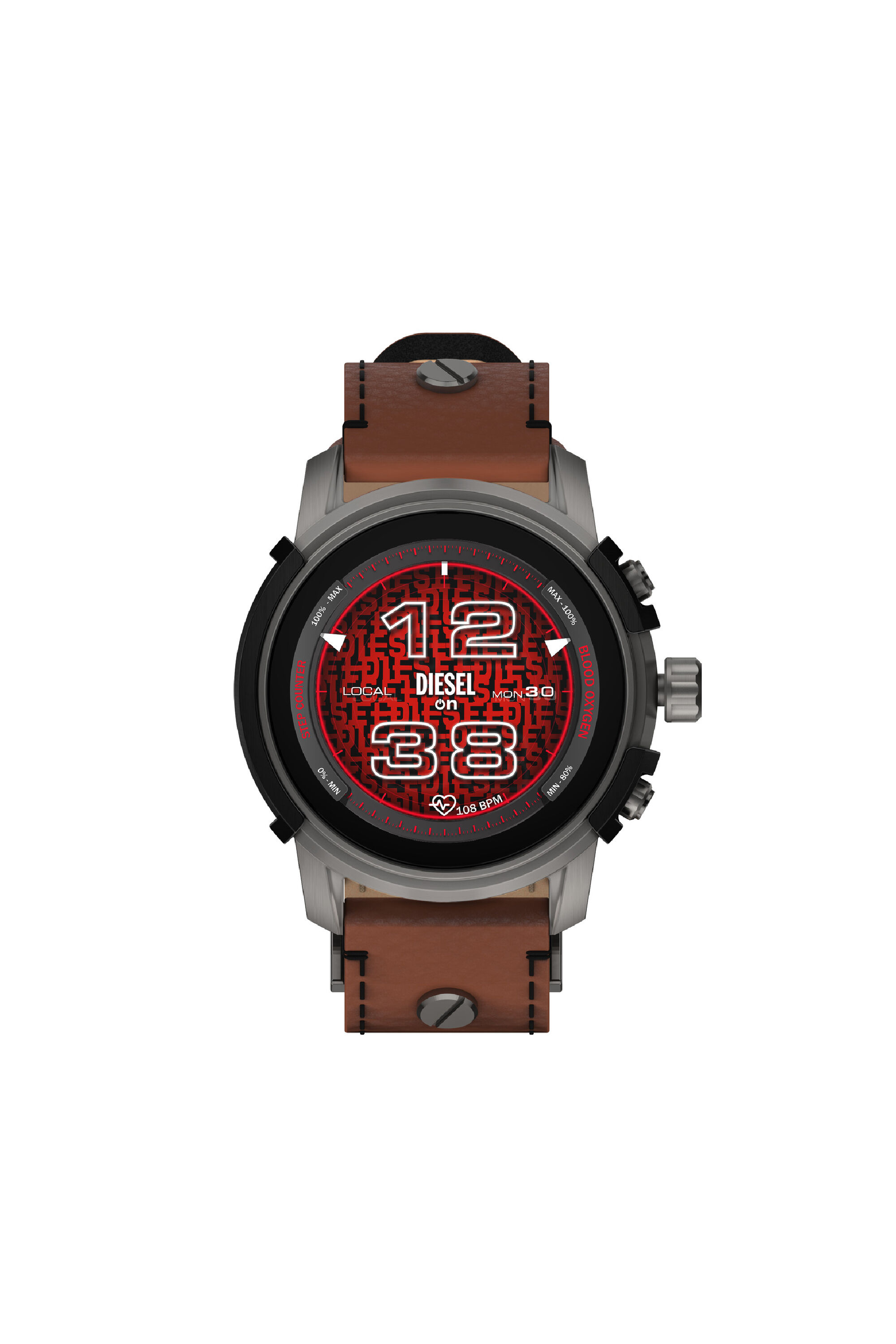 Smartwatch Griffed in pelle Uomo Marrone Diesel