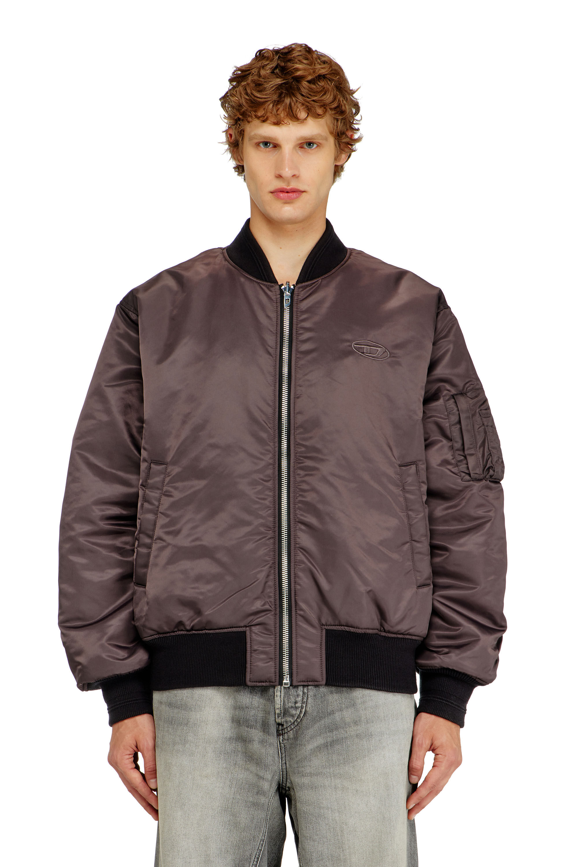 Diesel - W-TYPE-D1, Giacca bomber imbottita con ricamo Oval D Uomo in Nero - 6