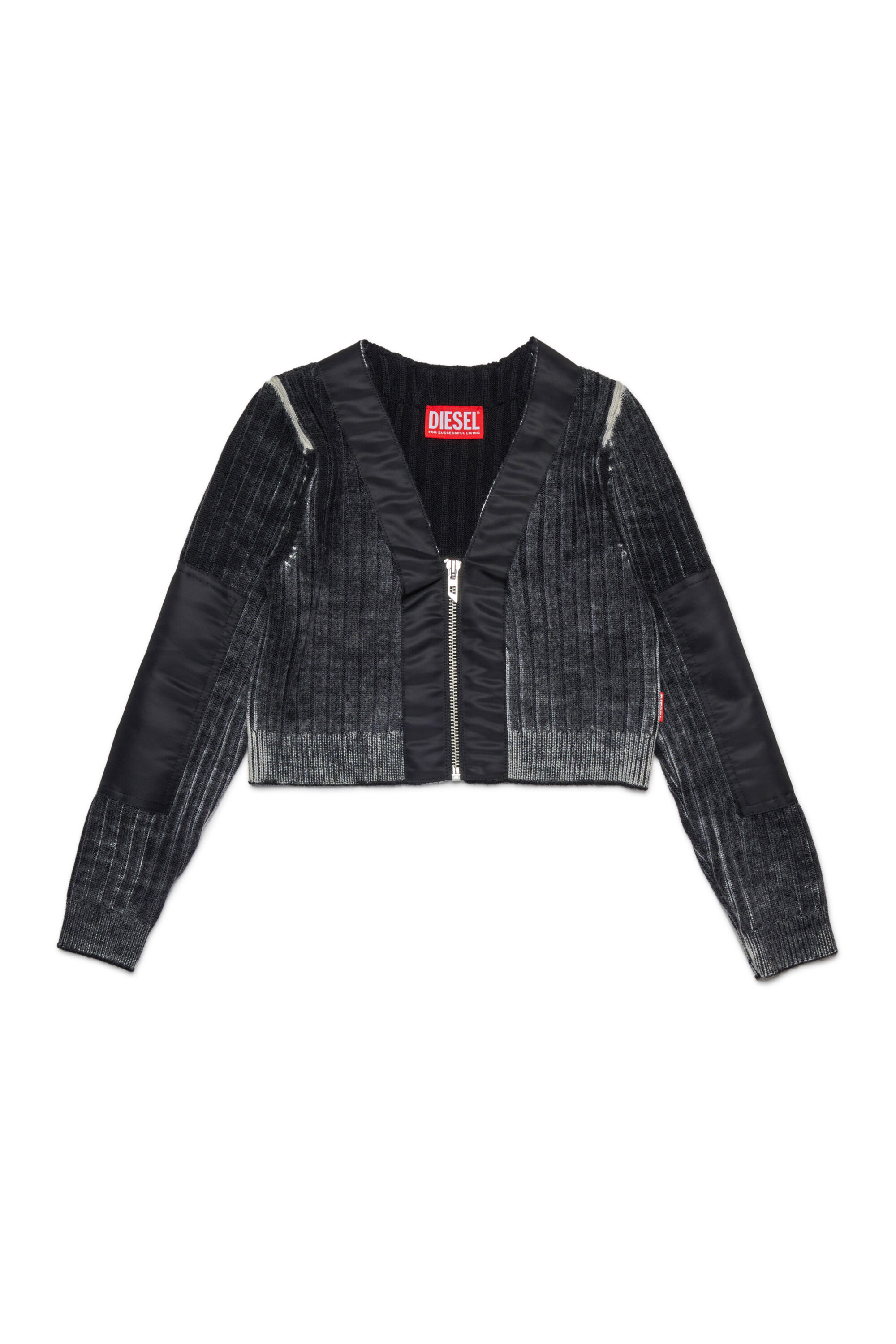 Diesel - KMASERA, Maglione in lana con zip frontale Donna in Nero - 1