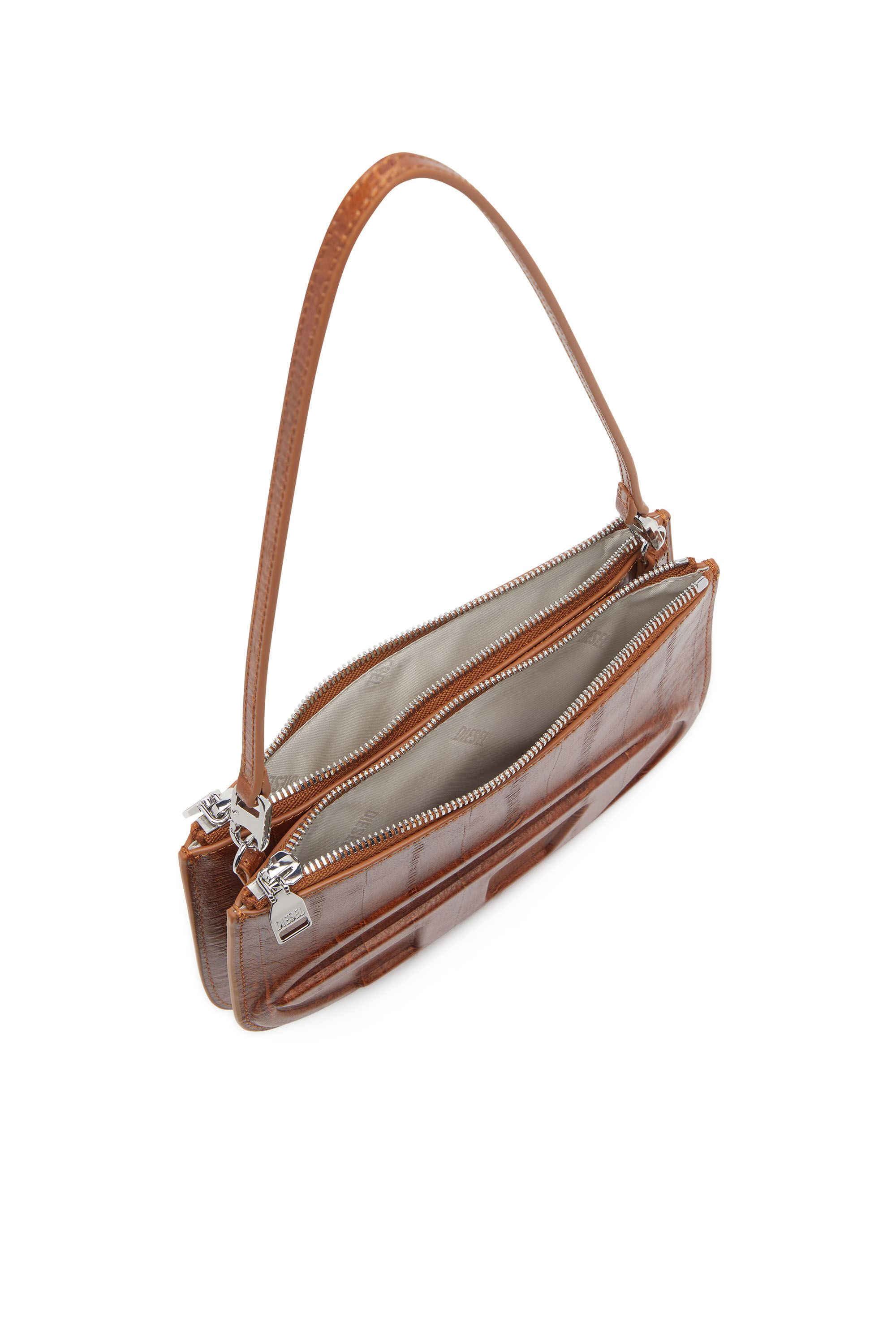 Diesel - 1DR TWIN, 1DR Twin-Borsa a spalla double-pocket in pelle stampata Donna in Marrone - 5
