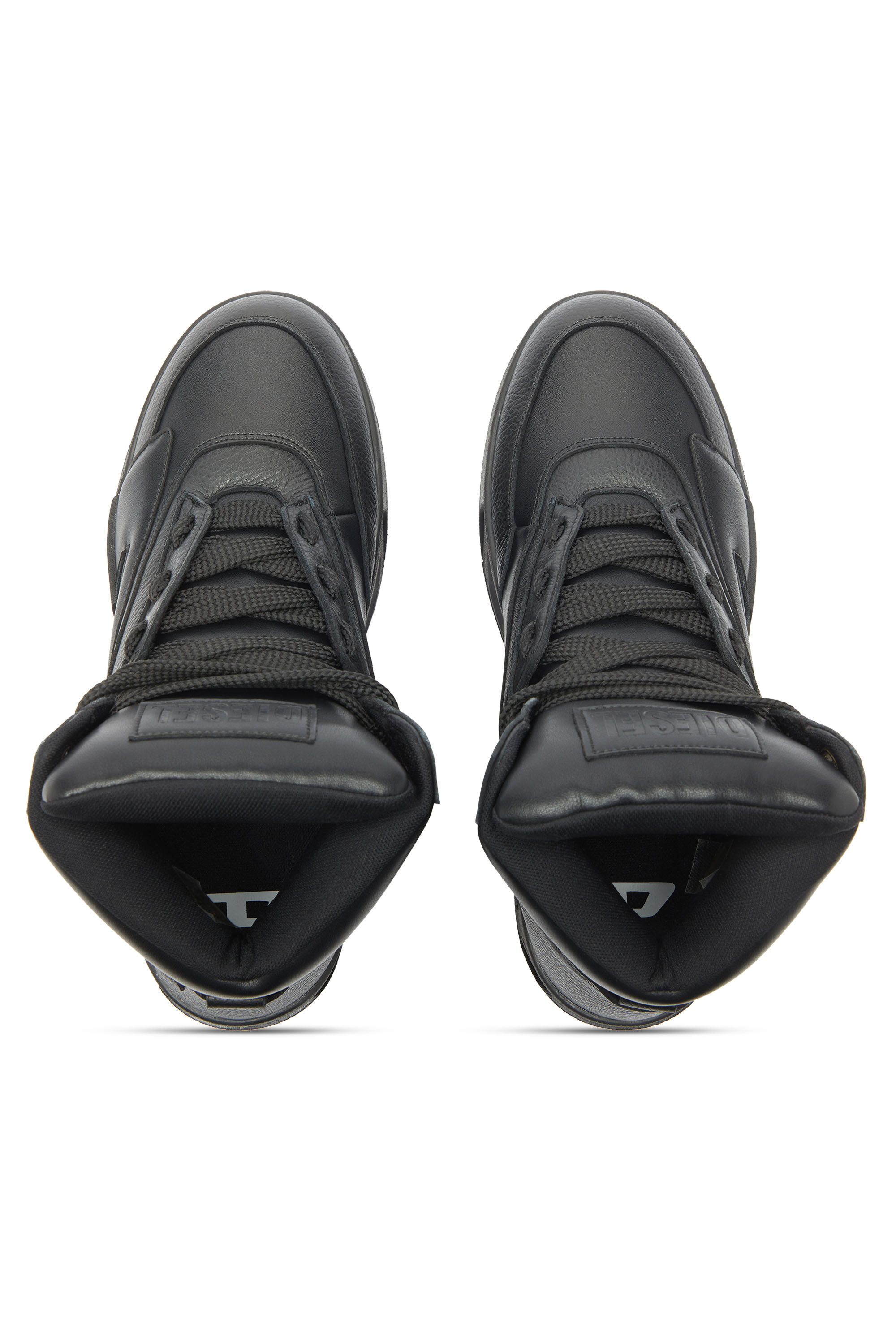 Diesel - S-D-OLLIE MID, S-D-Ollie - Sneakers alte in pelle con D logo Uomo in Nero - 4