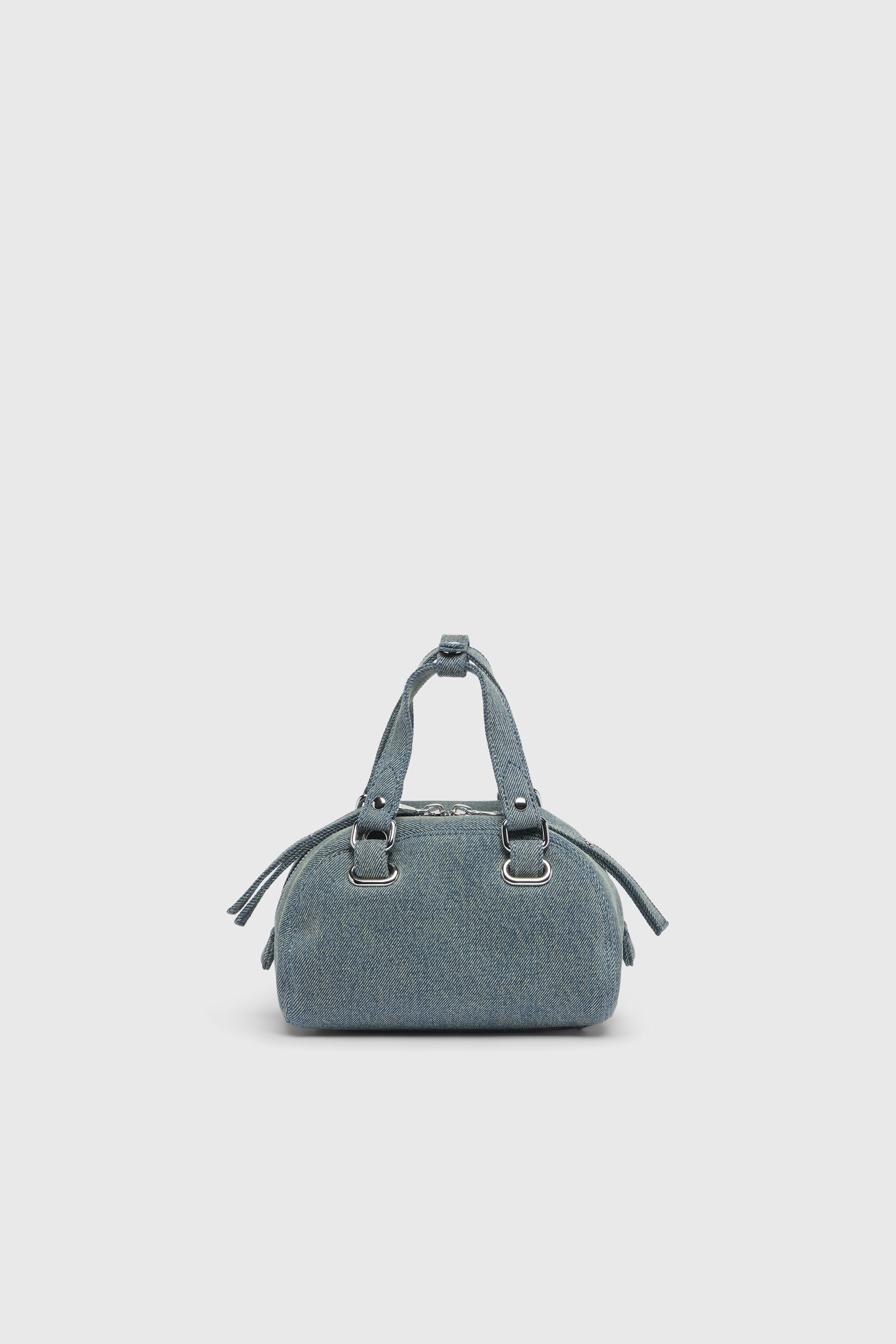Diesel - 1DR DOME SOFT CROSSBODY, Unisex's 1DR Dome-Small bowling bag in denim with Oval D logo in Light Blue - 2