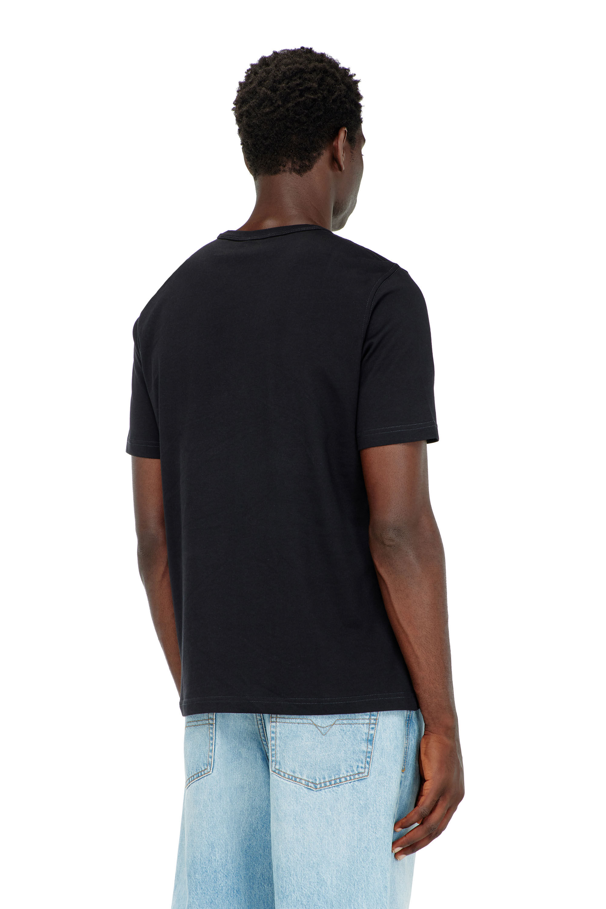 Diesel - T-ADJUST-Q6, Man's T-shirt with crumpled-effect logo in Black - 2