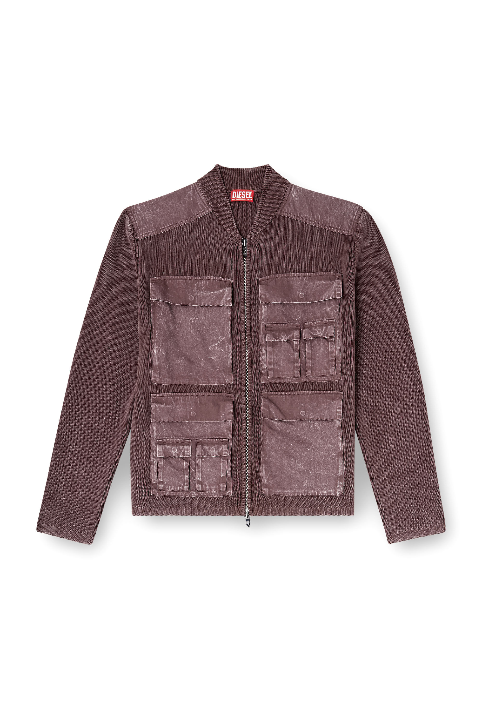 Diesel - K-GEROME, Cardigan con zip e tasche cargo Uomo in ToBeDefined - 2