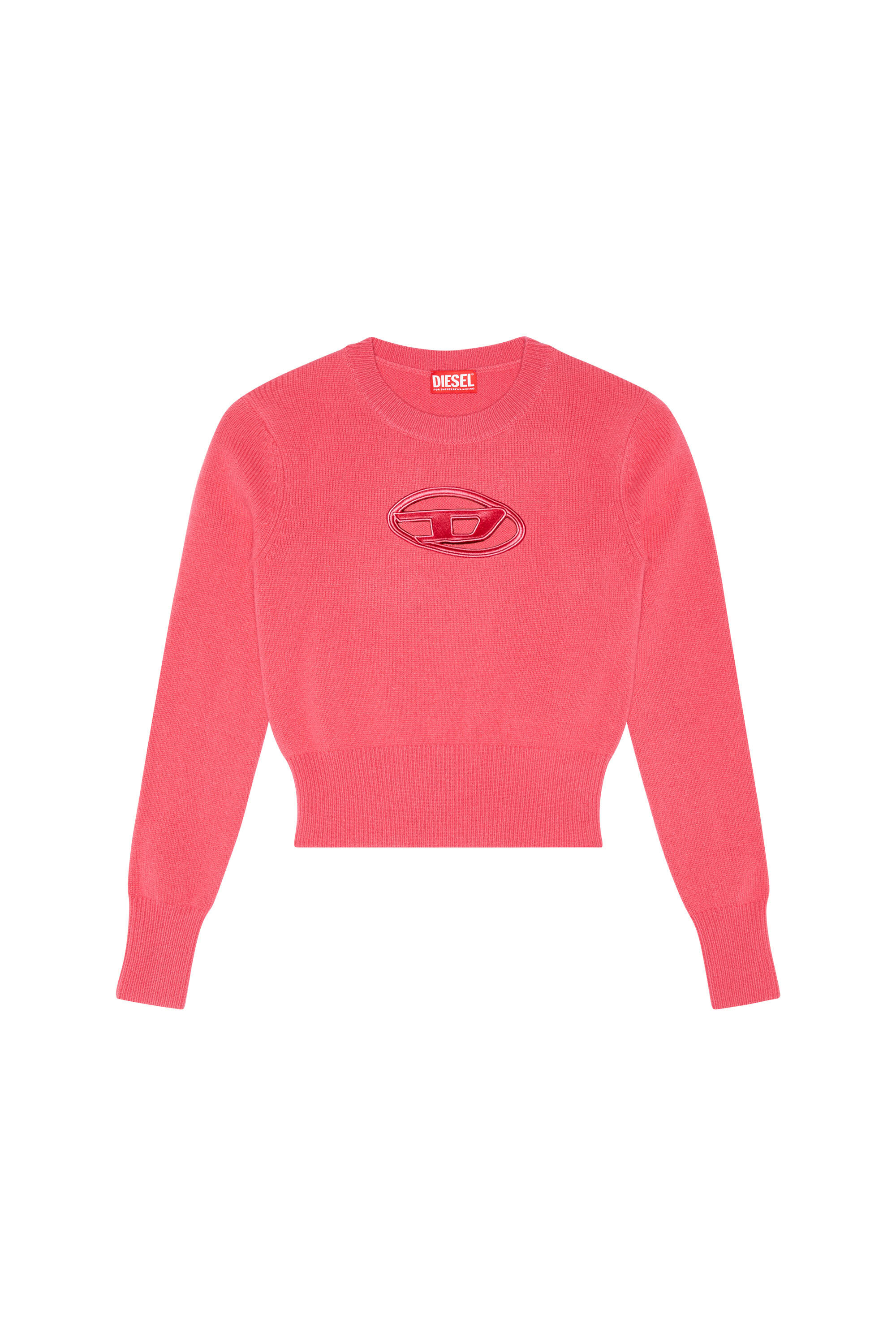 Diesel - M-AREESA, Maglia con logo cut-out ricamato Donna in Rosa - 2