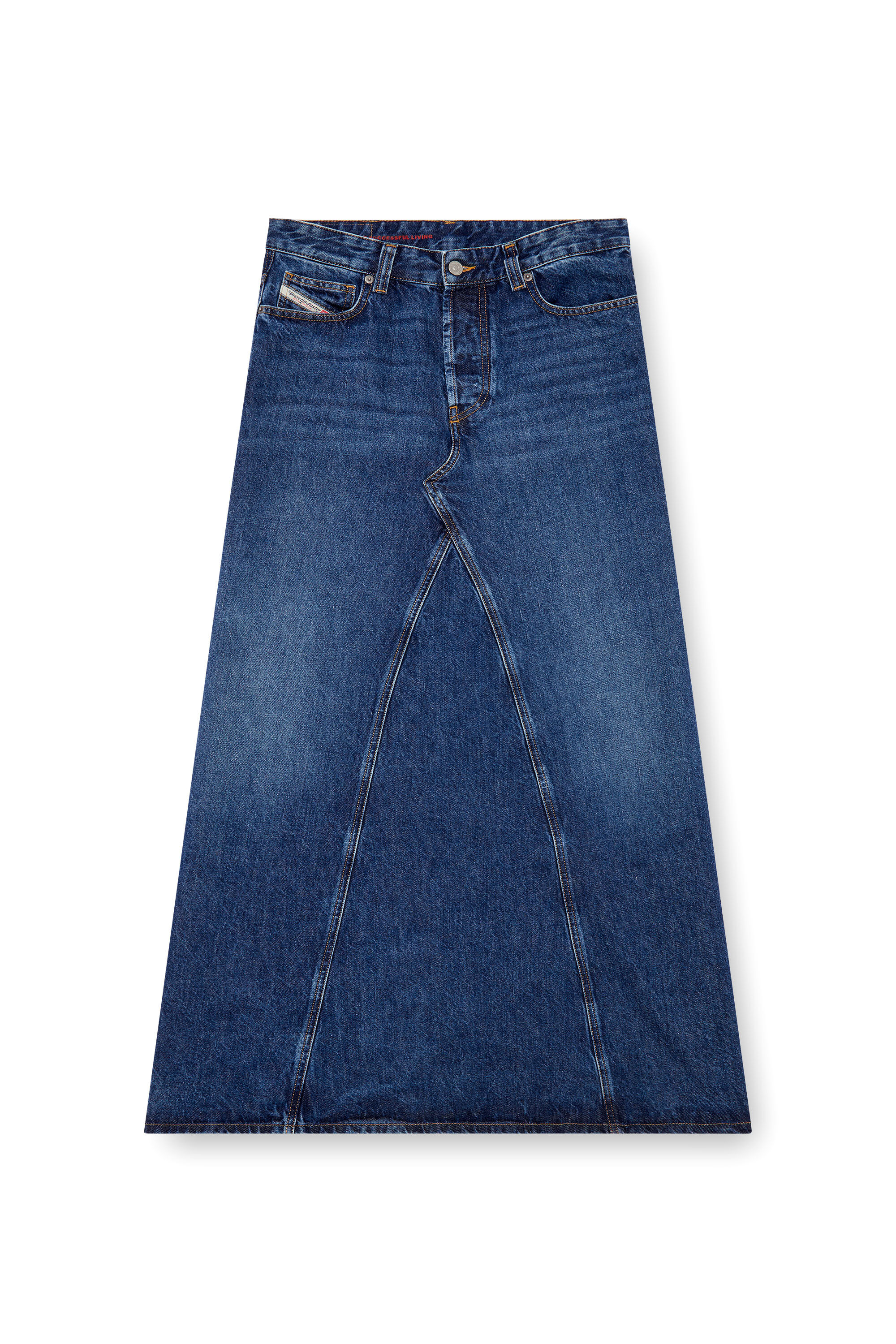 Diesel - DE-PAGO, Gonna lunga in denim Donna in Blu - 1