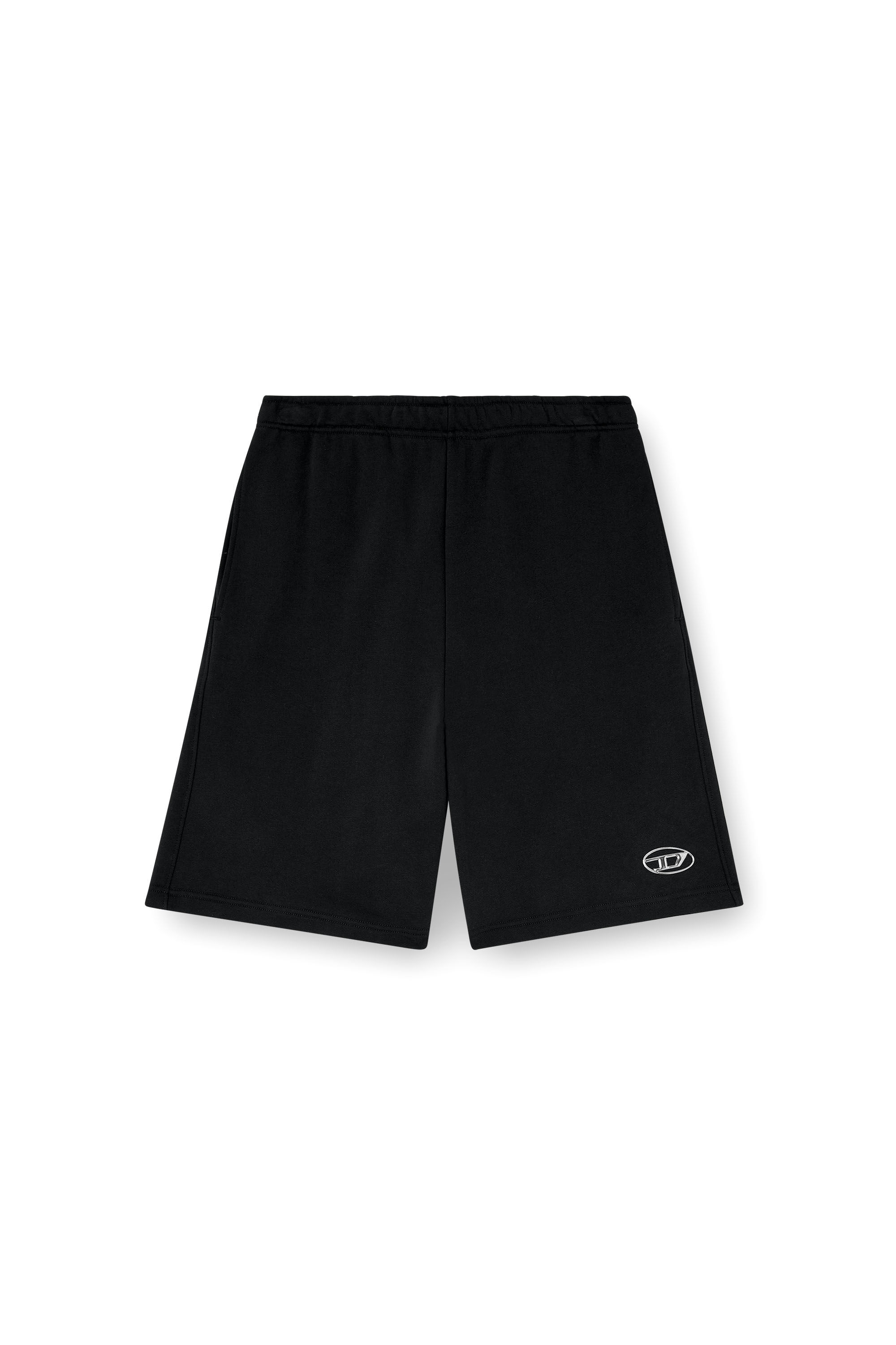 Diesel - P-MARSHY-OD, Short in felpa con Oval D argento Uomo in Nero - 2