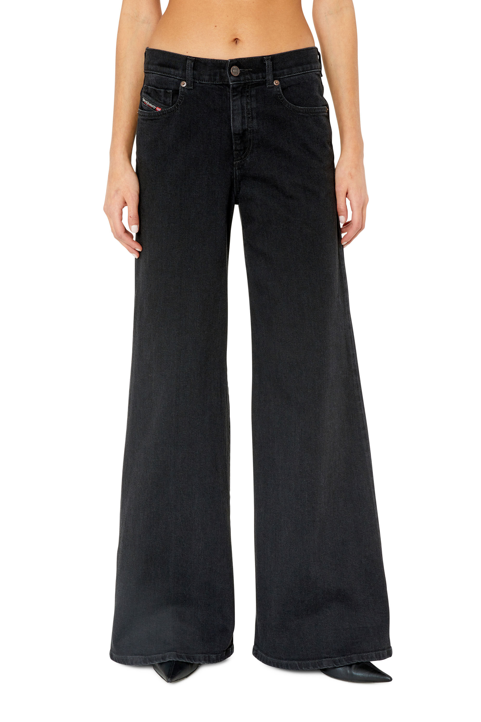 Diesel - 1978 D-Akemi Z9C25 Bootcut and Flare Jeans, Nero/Grigio scuro - Image 3