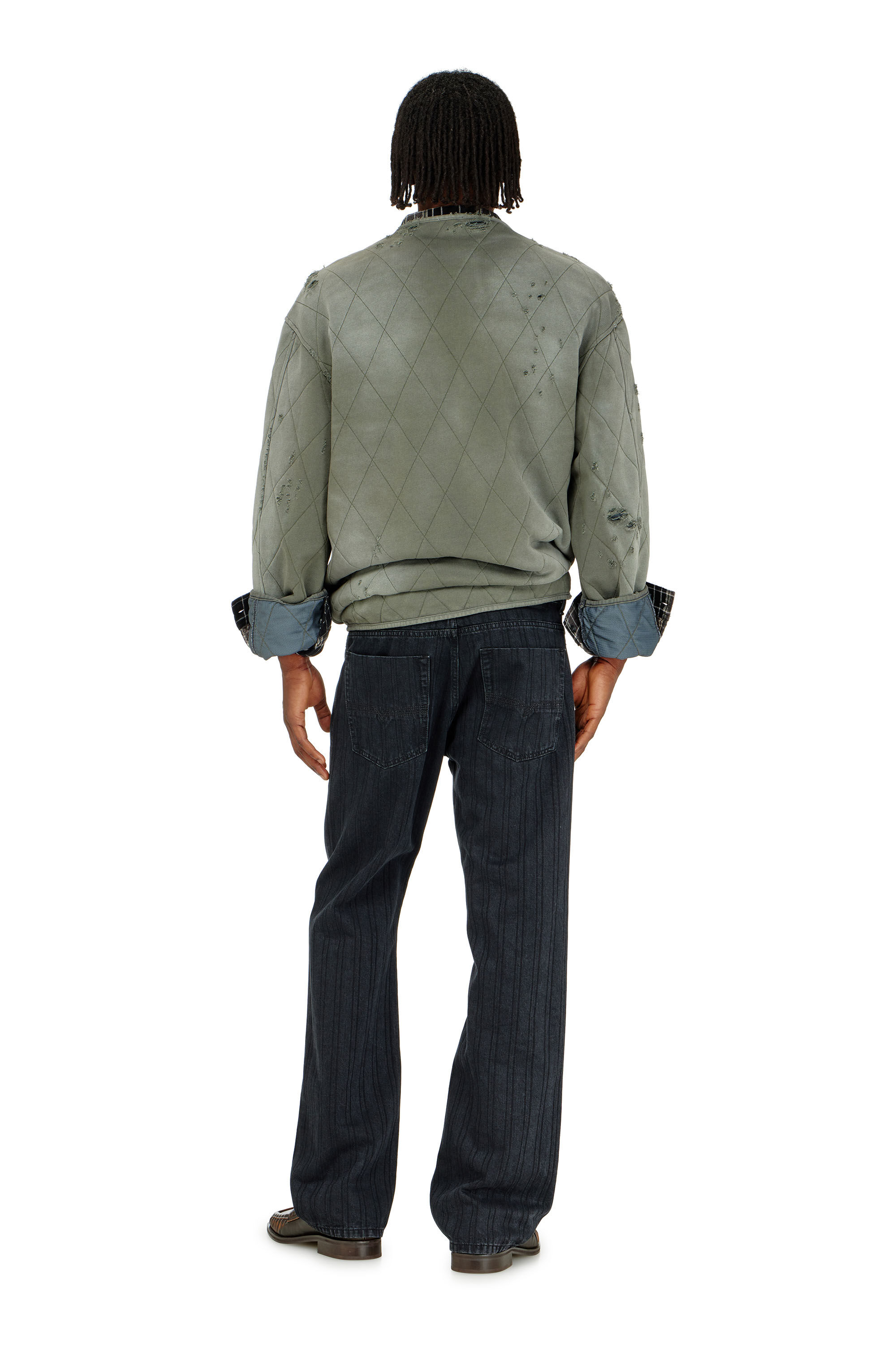Diesel - Relaxed Jeans 1980 D-Eeper 09Q12 Uomo, Nero/Grigio scuro - Image 3